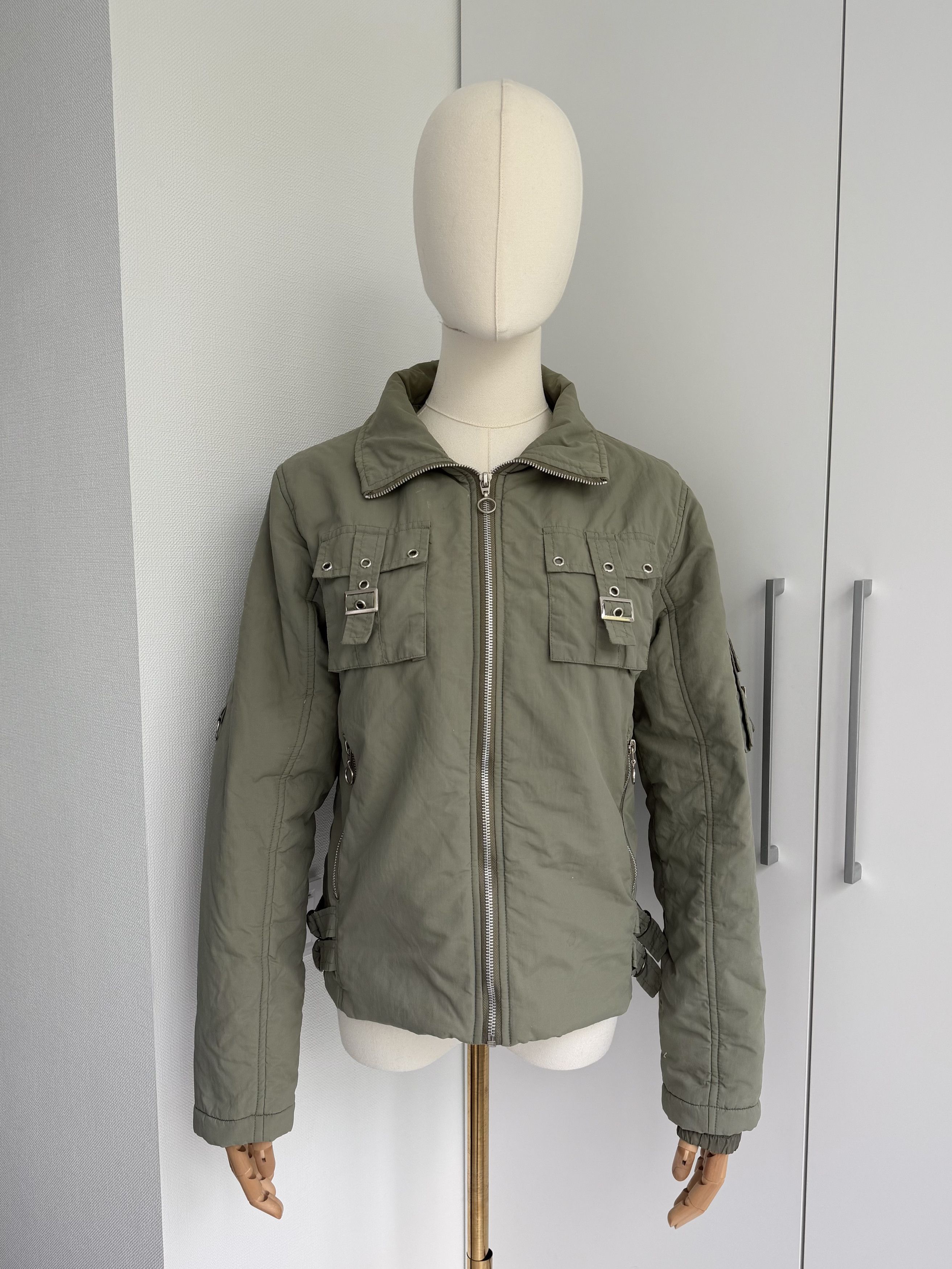Japanese Brand Utility Jacket Women Zip Up MilitaryY2K Buckle Cargo Style Size M / US 6-8 / IT 42-44 - 1 Thumbnail