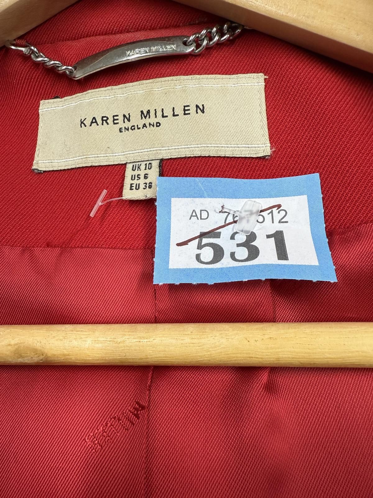 Other Karen Millen Red Wool Blend Double Breasted Coat UK 10 Size M / US 6-8 / IT 42-44 - 2 Thumbnail