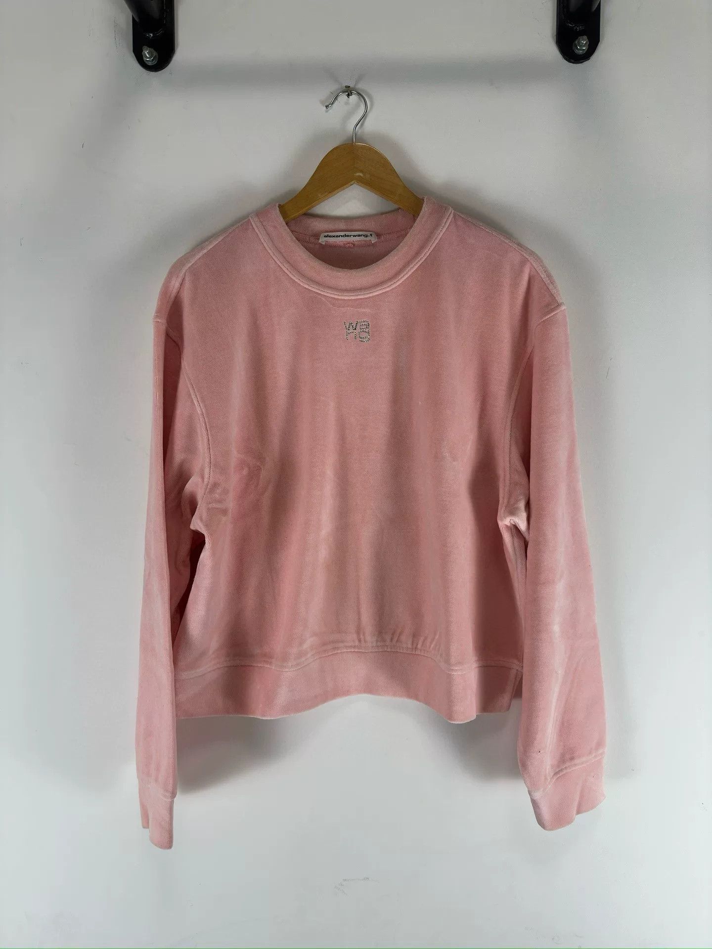 alexander wang velvet crystal sweatshirt
