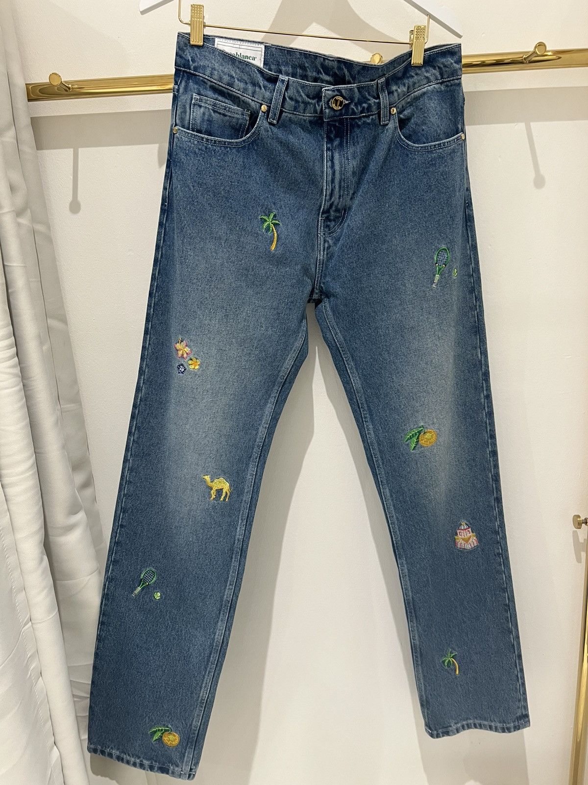 Casablanca Casablanca embroidered-design straight-leg jeans Size 38 Size US 38 / EU 54 - 4 Thumbnail