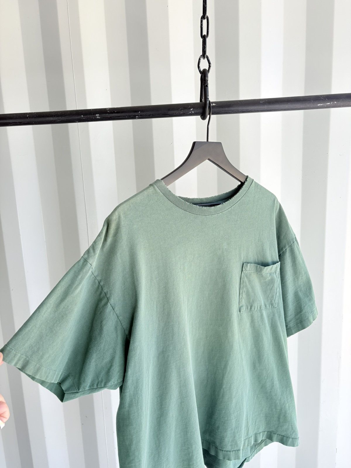 Vintage Vintage Blank Boxy Pocket Shirt Faded Distressed GRUNGE Size US XXL / EU 58 / 5 - 2 Thumbnail