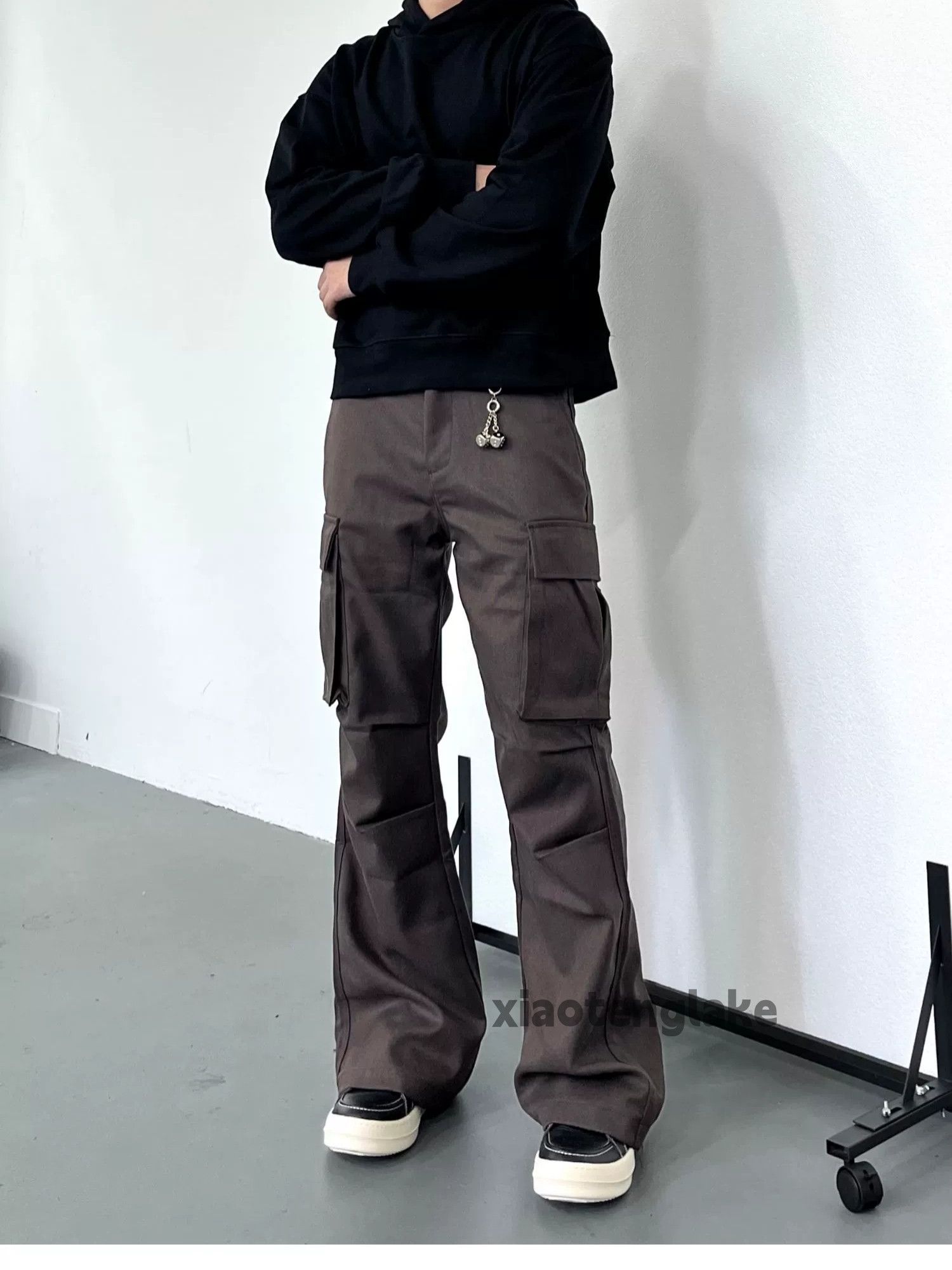 utility skate punk yuppie pleated flared cargo pants