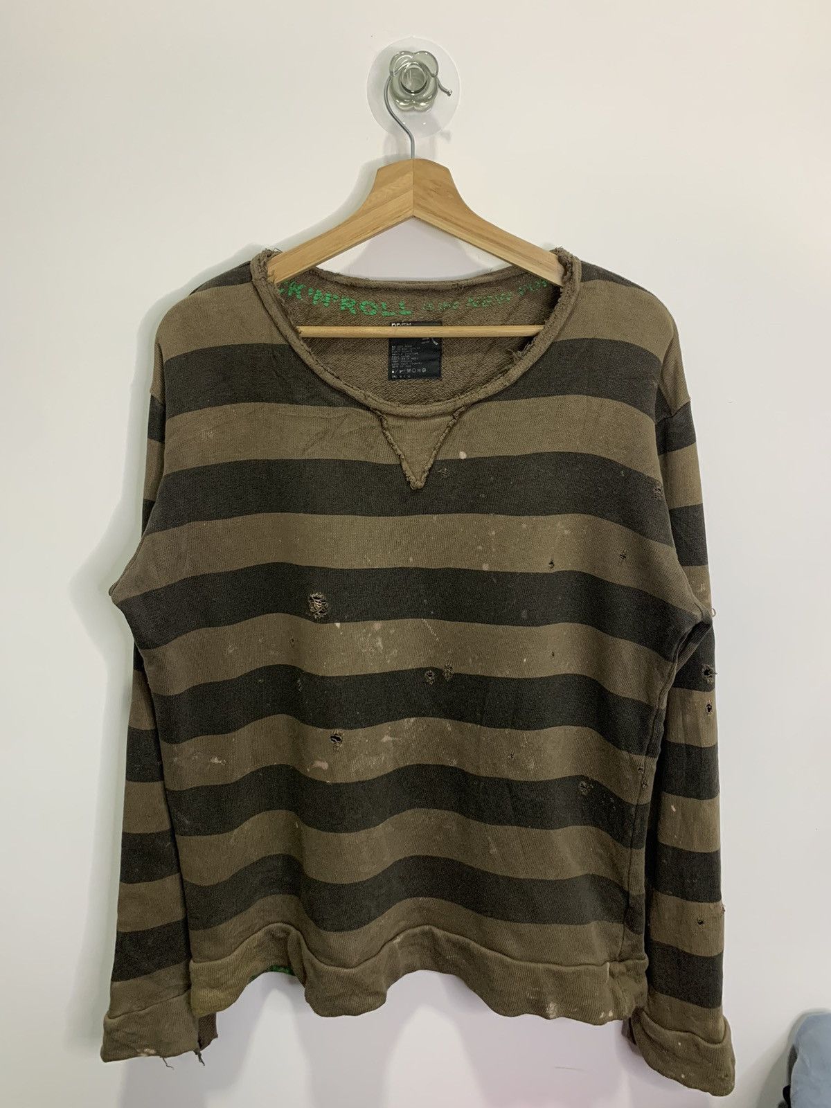 image of Ppfm x Vintage Pffm Distress Longsleeve in Brown, Men's (Size Medium)