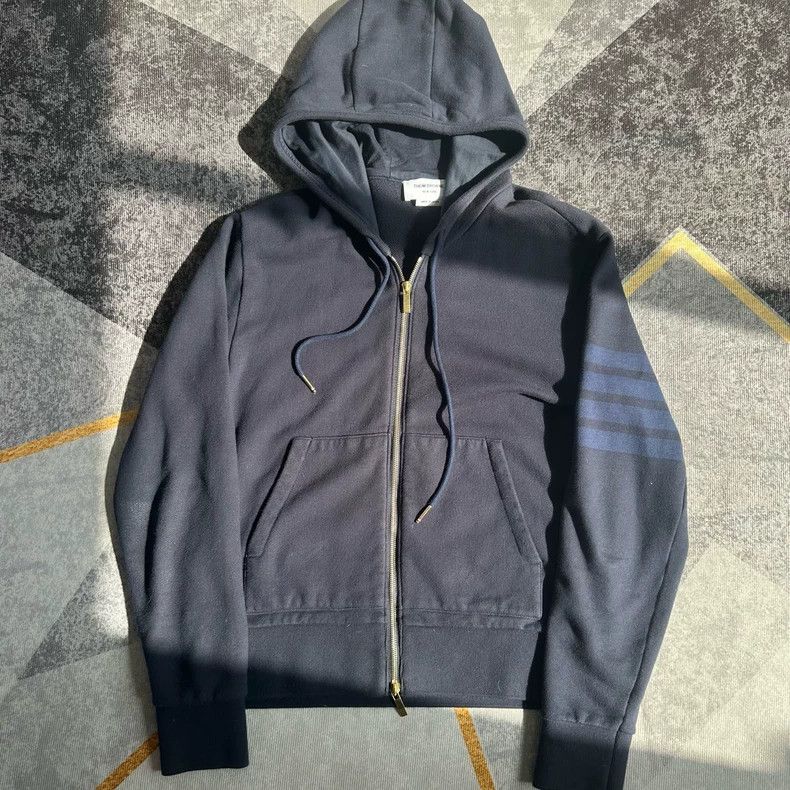 Thom Browne Thom Browne size1 Four stripe zip hoodie Size US S / EU 44-46 / 1 - 1 Thumbnail