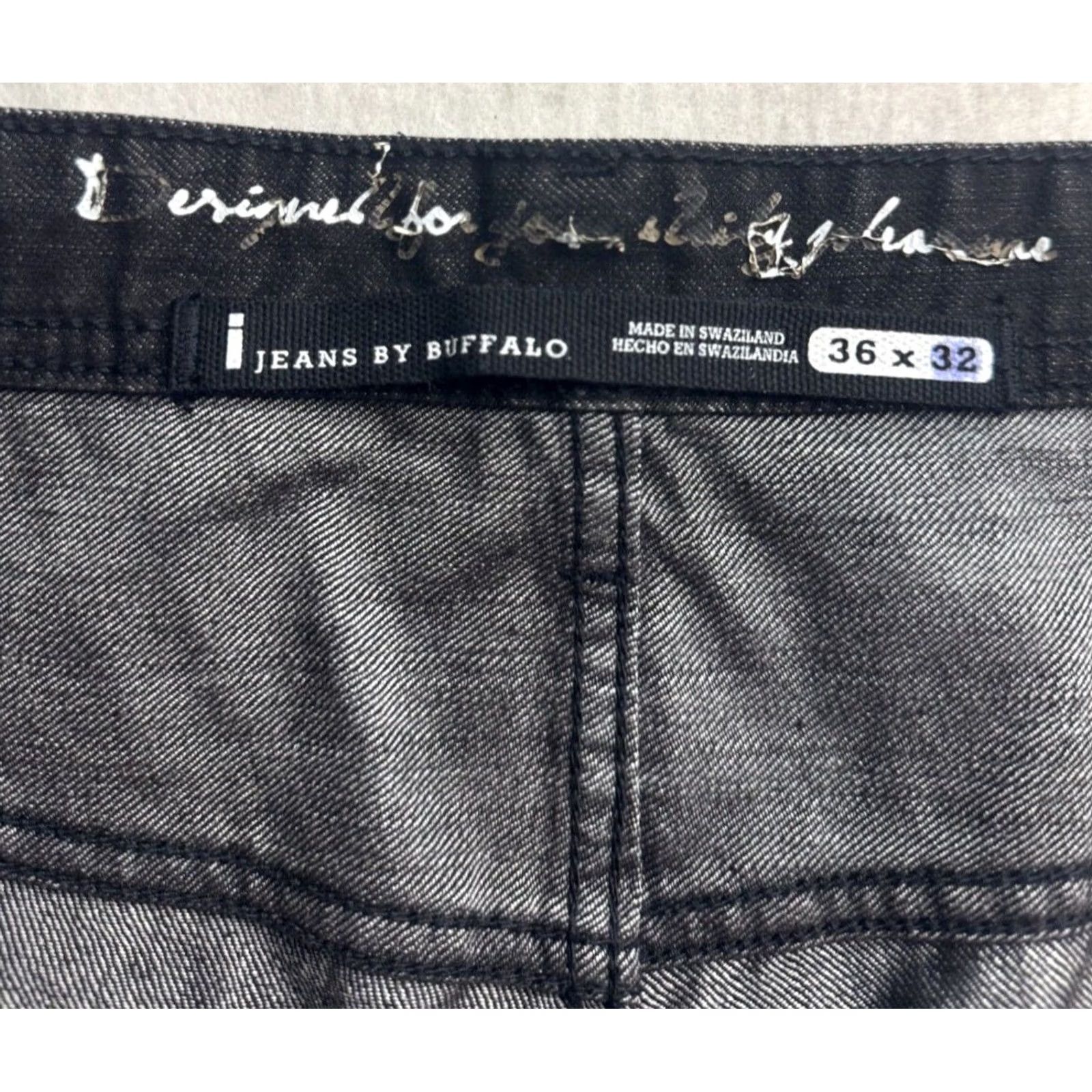 Denime i jeans by Buffalo Spencer Slim Jeans Black Denim Distressed Men 36x32 37x27 Size US 36 / EU 52 - 4 Thumbnail