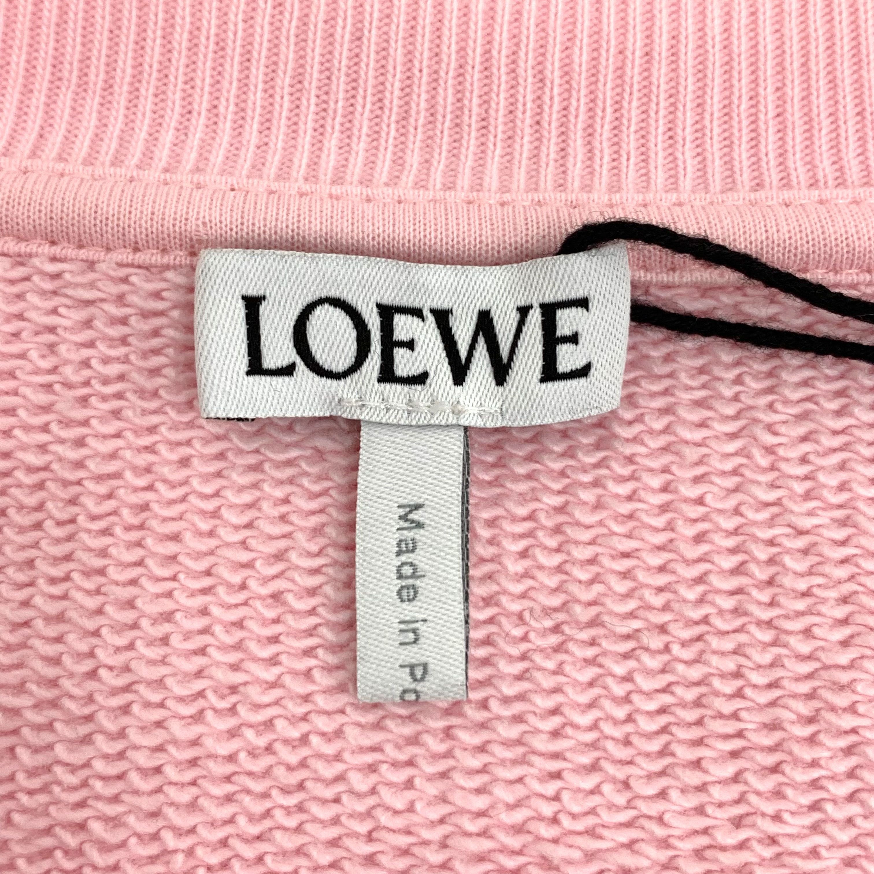 Loewe A级 H29262 罗意威 Loewe 粉色logo刺绣圆领卫衣 S码 95新轻微污渍 Size S / US 4 / IT 40 - 5 Thumbnail