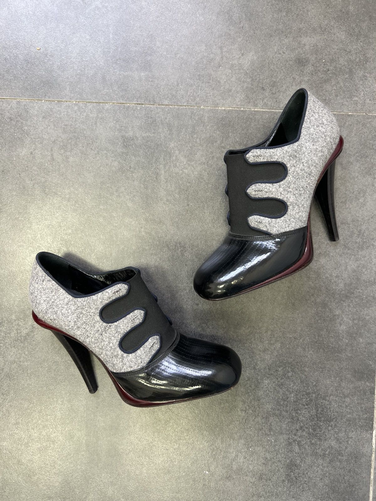 Fendi × Vintage 90s FENDI Heel wool y2k archive coquette grunge Size US 9.5 / IT 39.5 - 2 Thumbnail