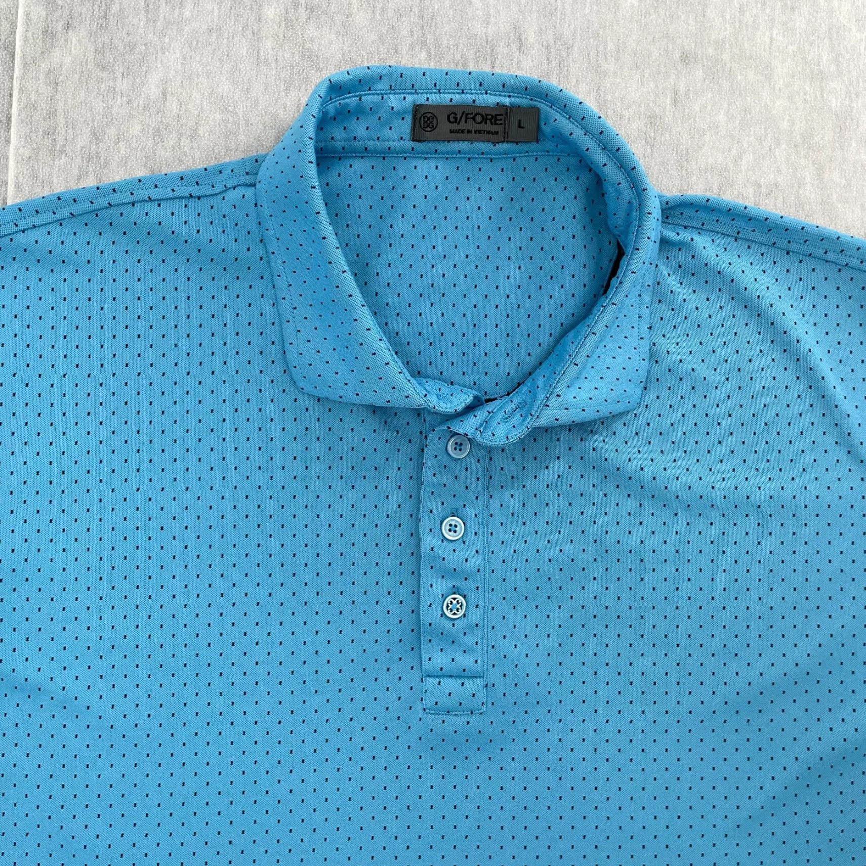G/FORE G/Fore Shirt Logo Polo Mens L Blue Button Collar Polka Dot Golf Adult Size US L / EU 52-54 / 3 - 3 Thumbnail