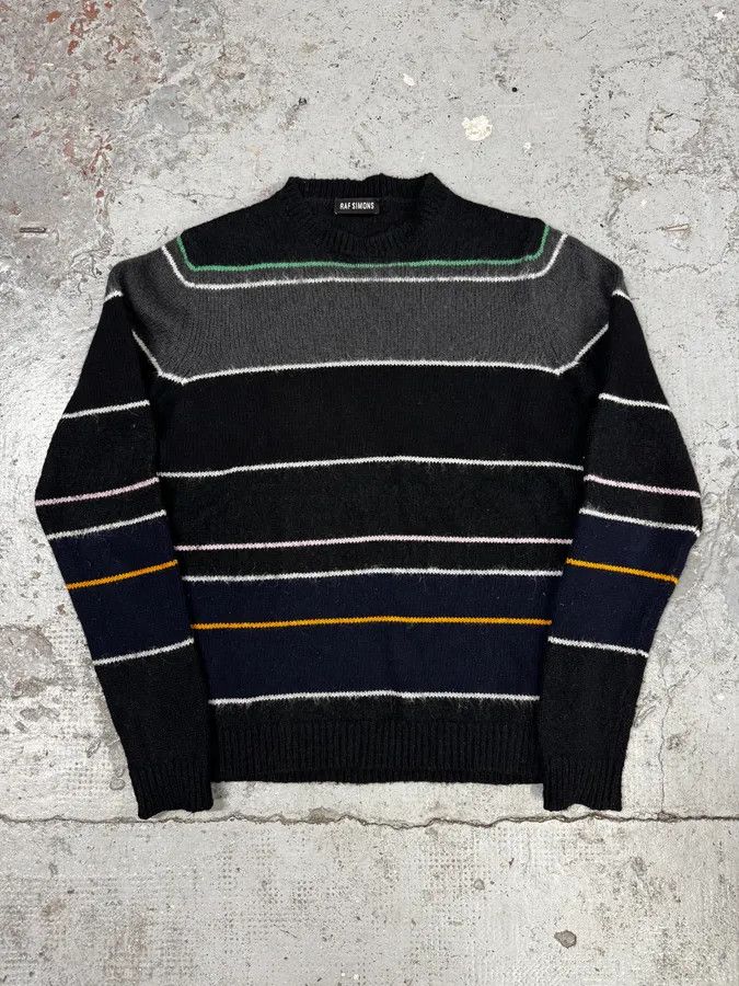Raf Simons AW2013 Raf Simons Stripped Wool Black Sweater Size US S / EU 44-46 / 1 - 2 Thumbnail
