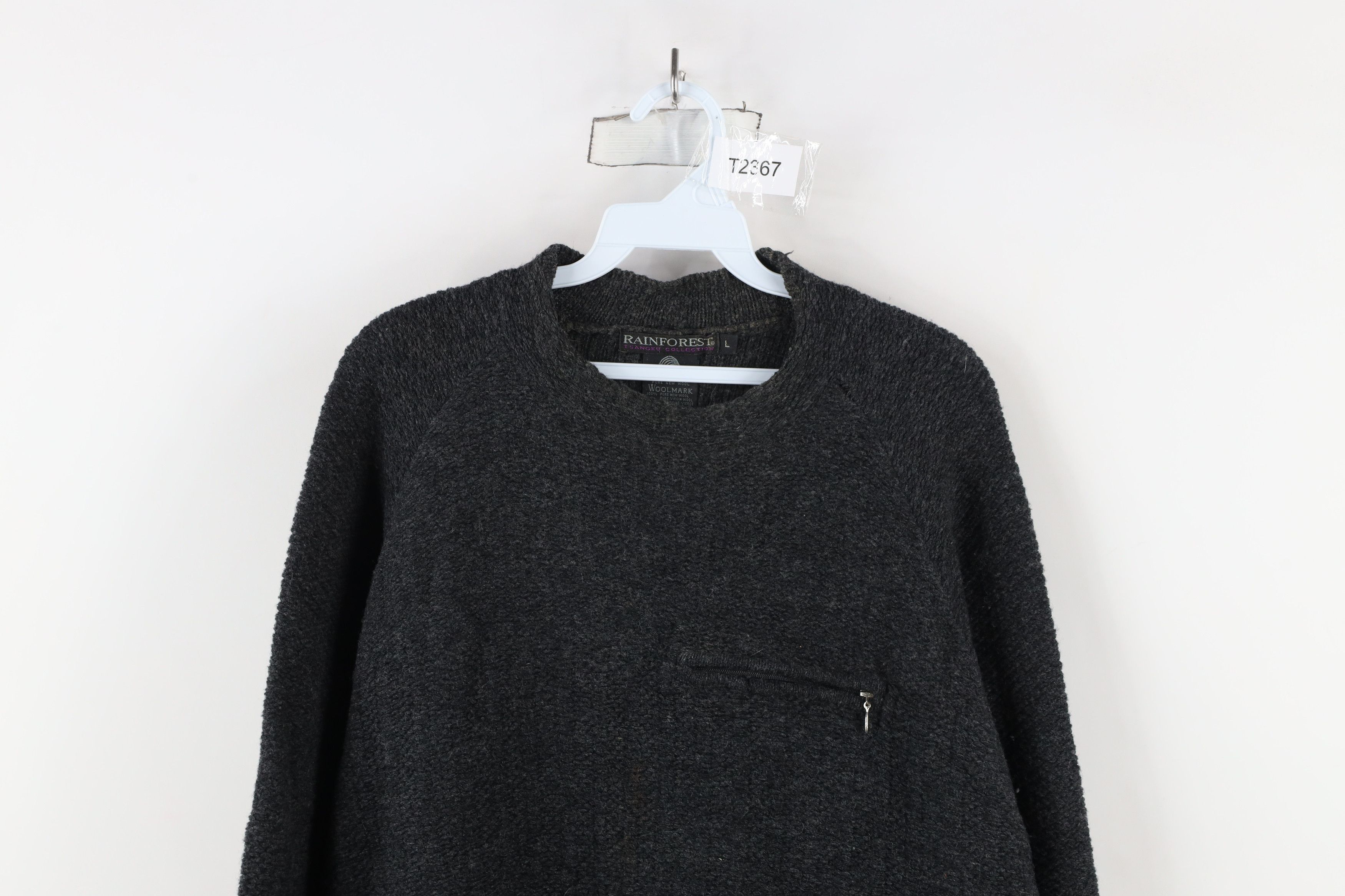 Vintage Vintage 90s Streetwear Ribbed Wool Knit Sweater Gray Size L / US 10 / IT 46 - 2 Thumbnail