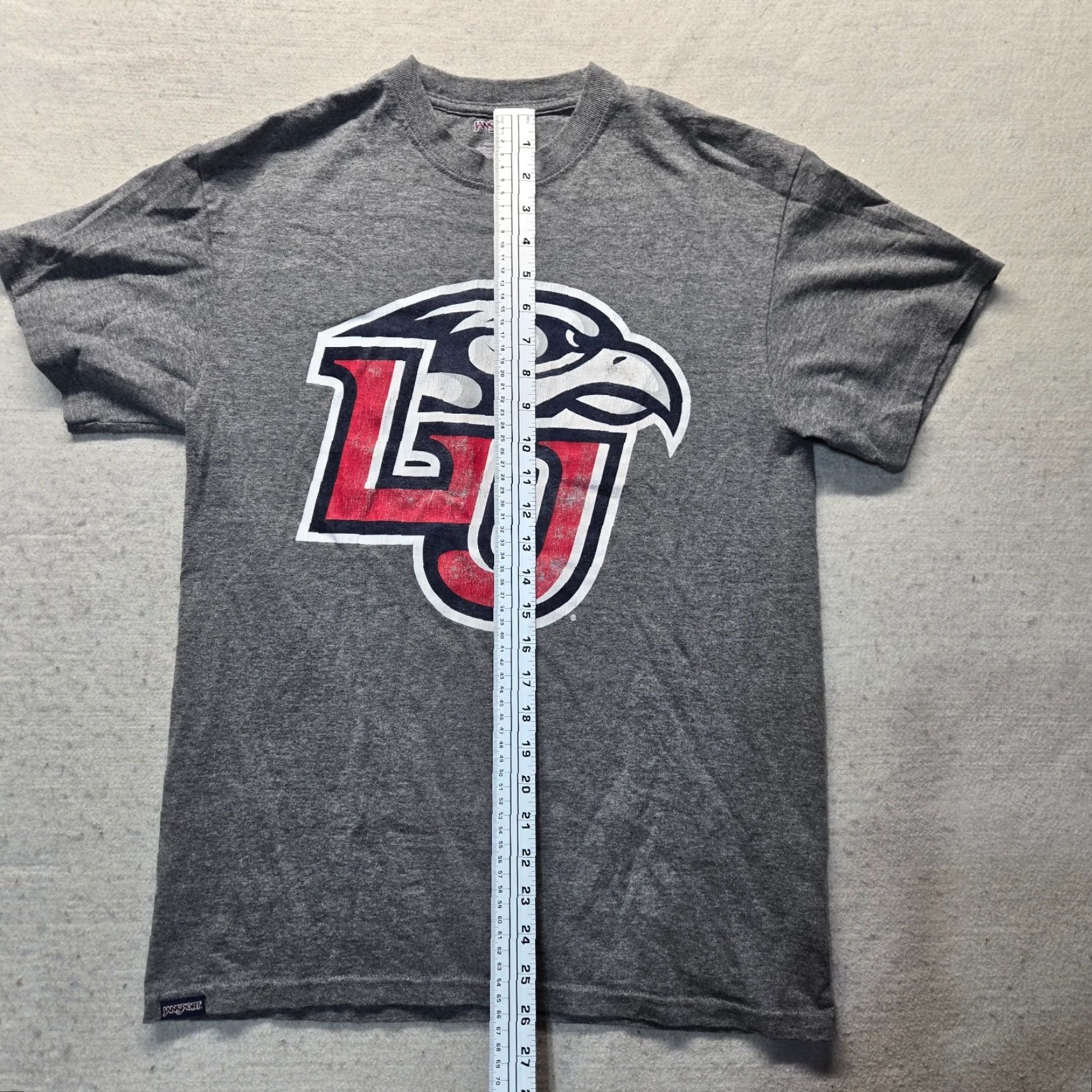 Vintage Liberty University LU Virginia VA Gray Tee T-Shirt Adult Men's Size M Medium Shirt Casual Collegiate Flames Logo Graphic Print 90s Theme Mens Size US M / EU 48-50 / 2 - 6 Thumbnail