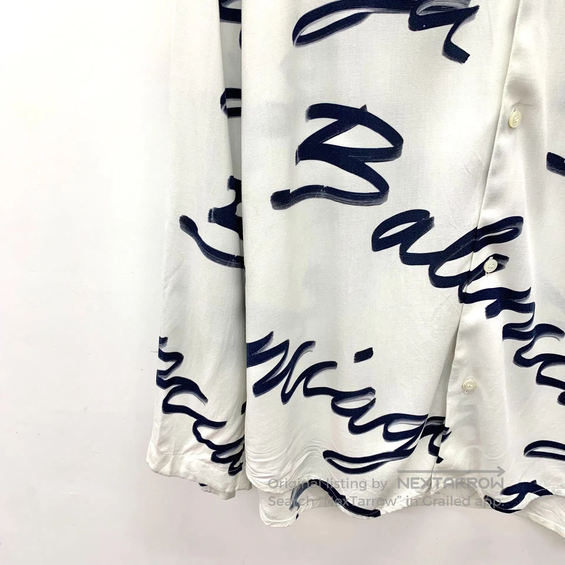 Balenciaga Balenciaga White Logo Letter Print Collar Long Sleeve Shir Size XS / US 0-2 / IT 36-38 - 4 Thumbnail