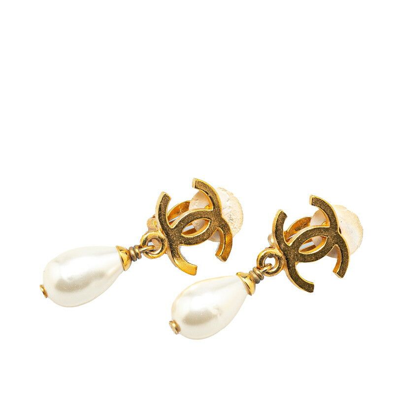 Chanel Chanel Chanel Gold Plated Coco Mark Teardrop Swing
