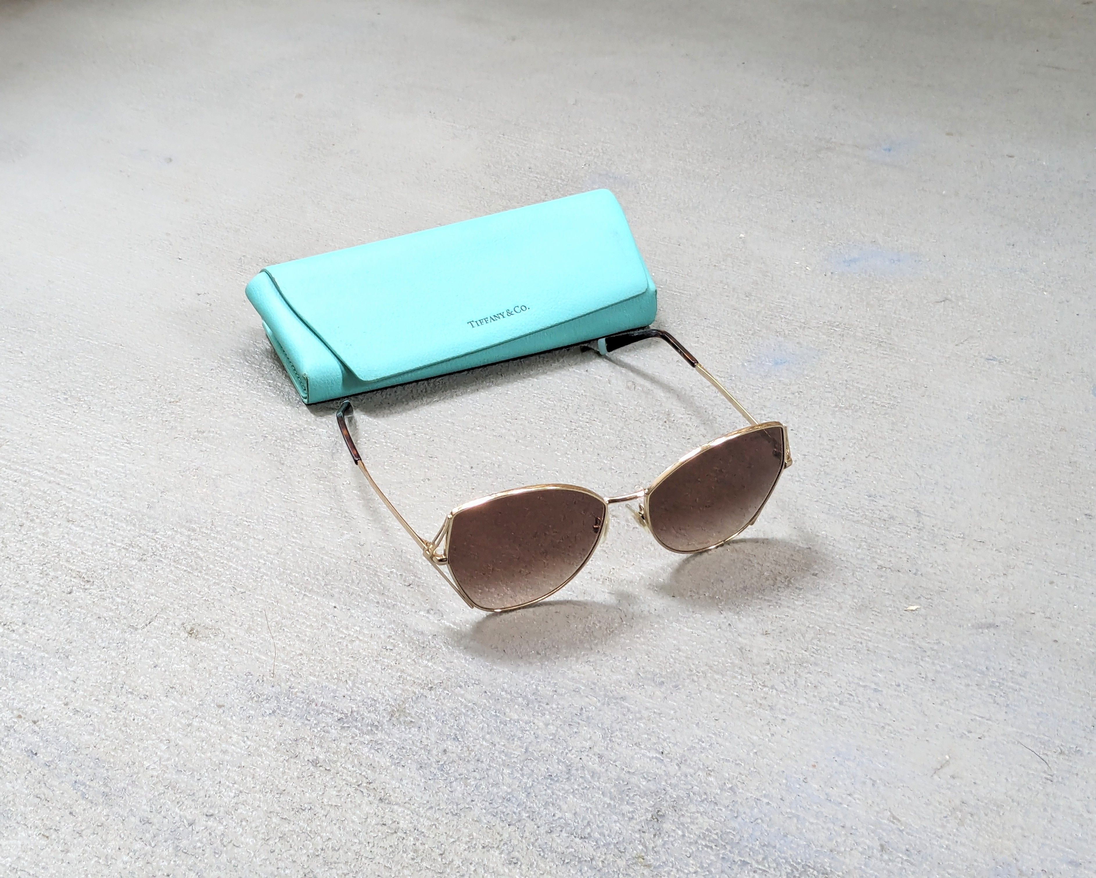 Tiffany Co. Tiffany TF3072 Sunglasses Gold Brown Gradient Butterfly Grailed