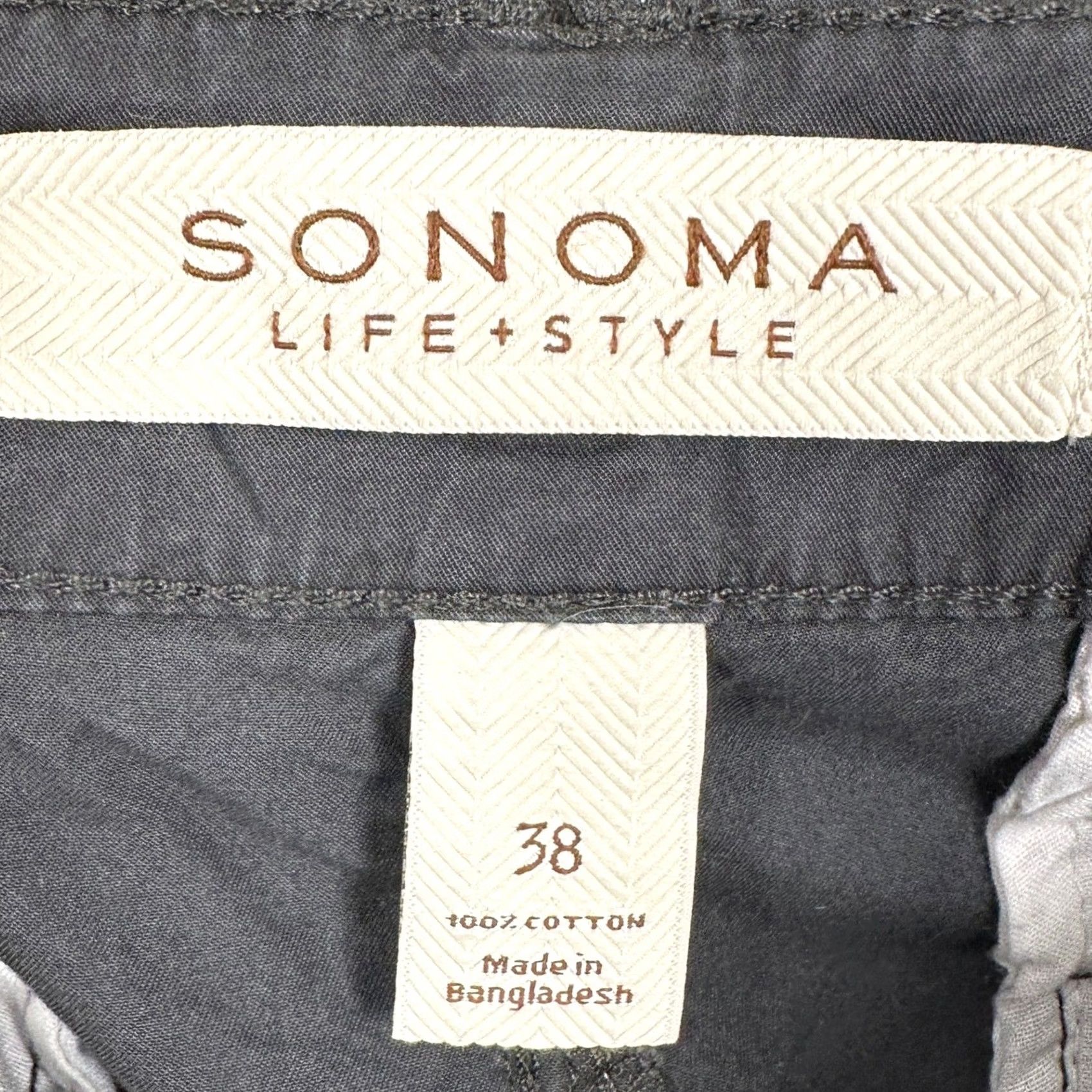 Vintage Sonoma Goods for Life Cargo Shorts 38 Gray Belted Pocket Hiking Outdoor Casual Workwear Travel Mens Size US 38 / EU 54 - 3 Thumbnail