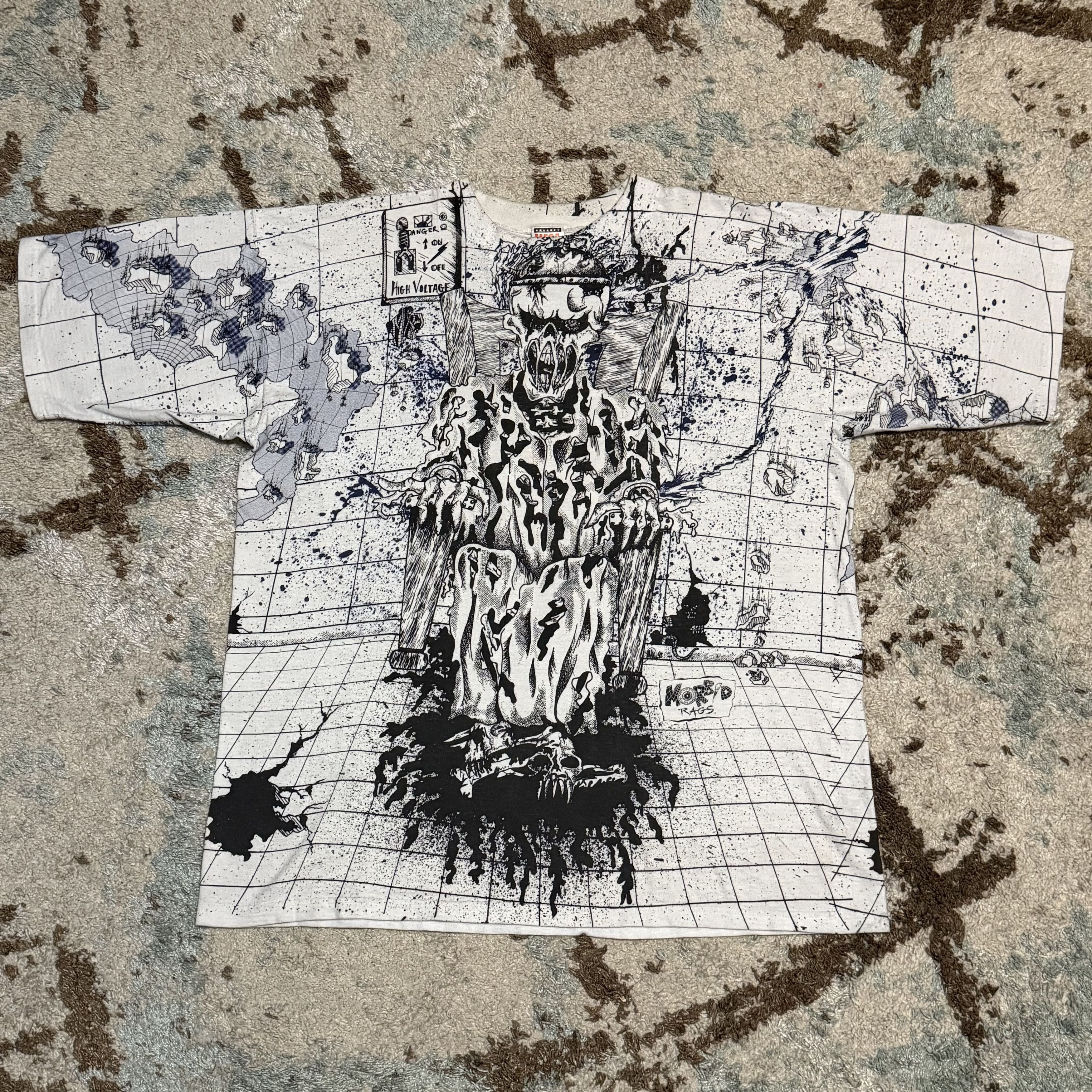 Liquid Blue × Vintage Vintage 90s Morbid Rags Electric Chair Shirt AOP Size XL Size US XL / EU 56 / 4 - 1 Thumbnail