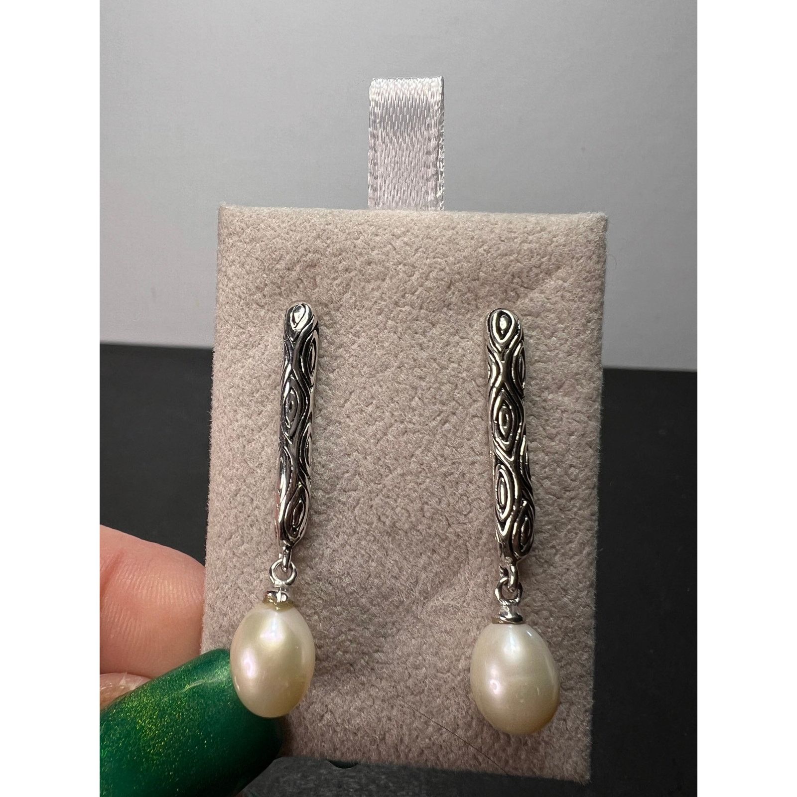 Other Thai sterling silver freshwater pearl drop earrings Size ONE SIZE - 2 Thumbnail