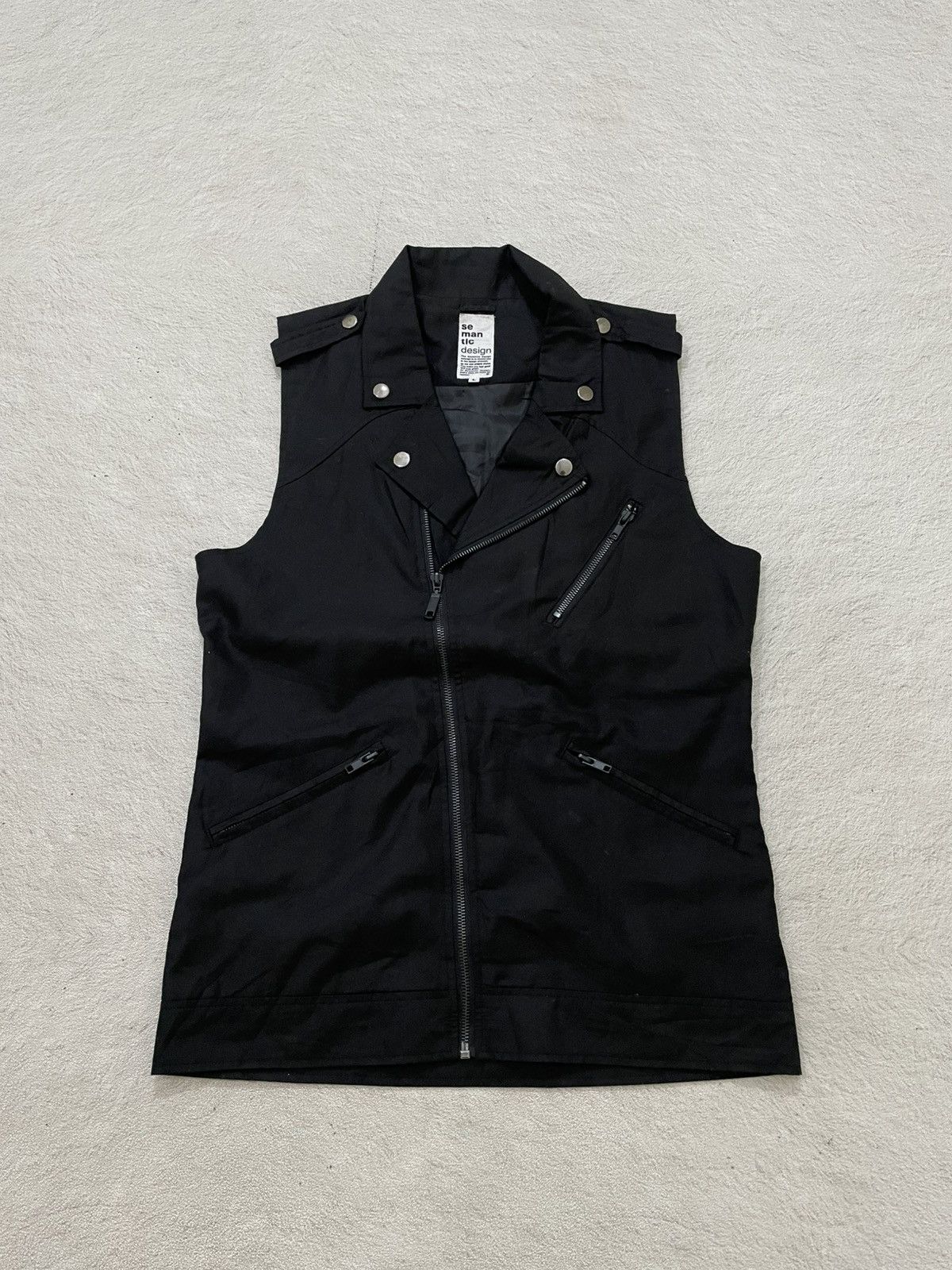 2000s Black Vest Semantic Multi Zipper If6was9 Japanese Y2K