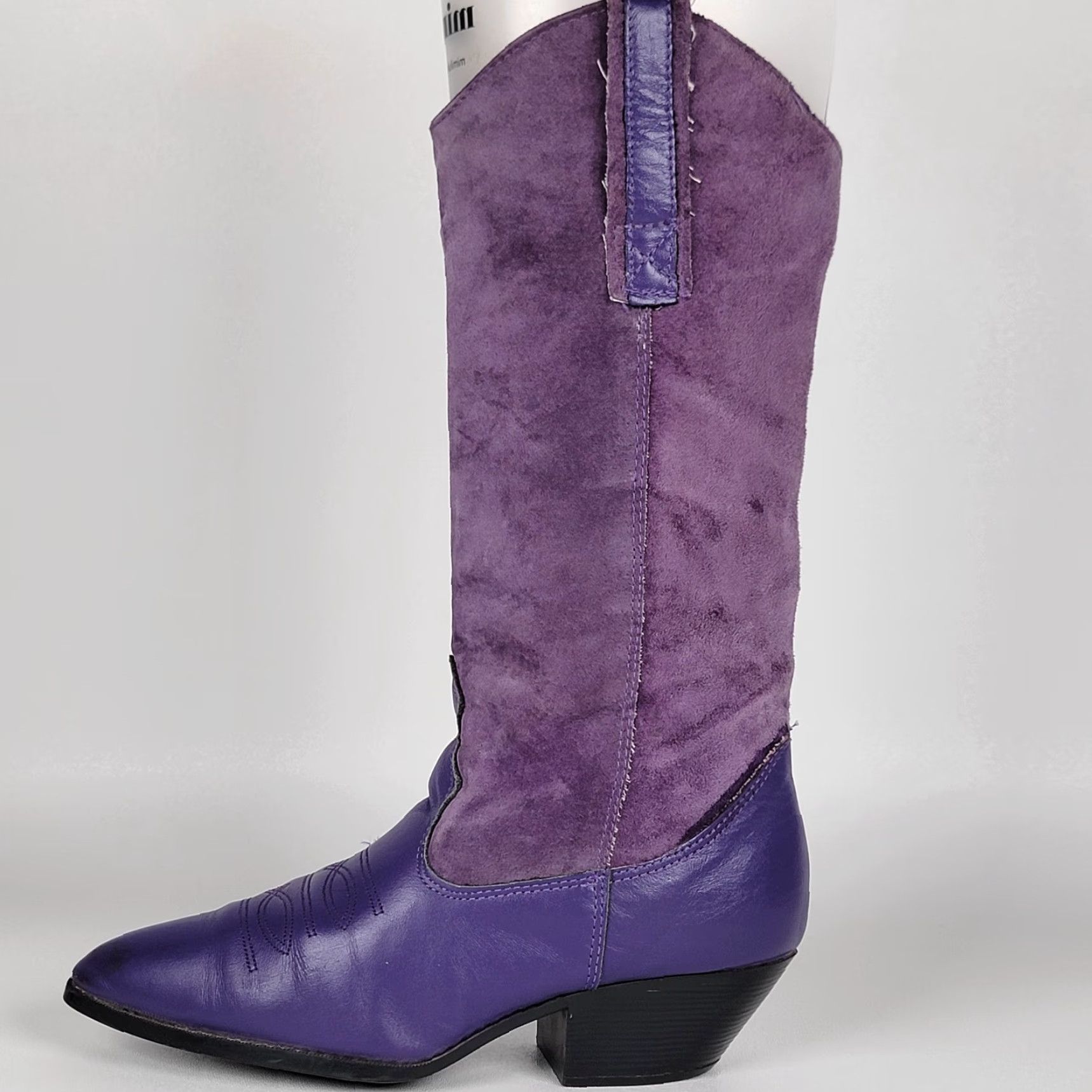 Vintage VINTAGE Santa Barbara Cowboy Western Boots Women's 5.5 Purple Leather Cowgirl Cap Toe Embroidered Western Boots Size US 6 / IT 36 - 6 Thumbnail