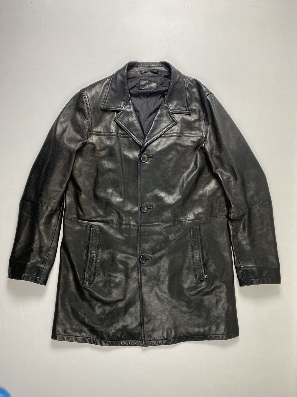 Prada Prada Leather Jacket, Coat + Neylon Vest Size US XL / EU 56 / 4 - 2 Thumbnail