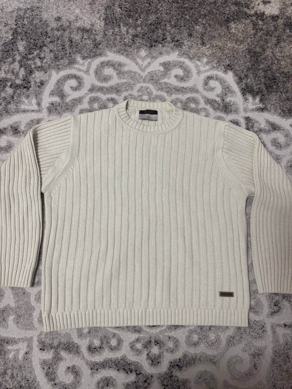 Vintage Vintage MTL Crewneck Sweater - Cream/Off-White Ribbed Knit Size US L / EU 52-54 / 3 - 8 Thumbnail