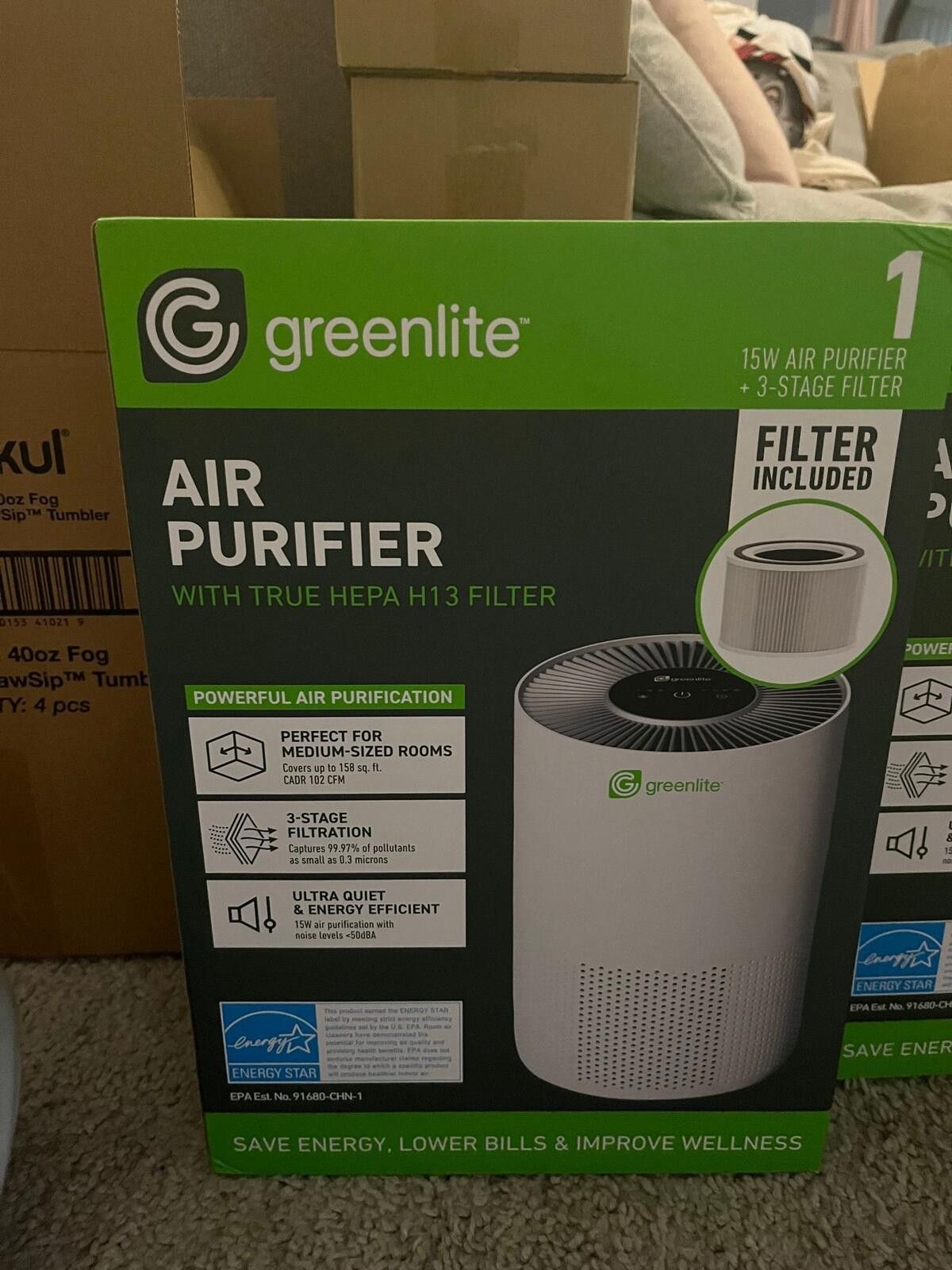 Other Greenlite Air Purifier G-Pure-15W HEPA Filter NIB Smart Home Size ONE SIZE - 4 Thumbnail