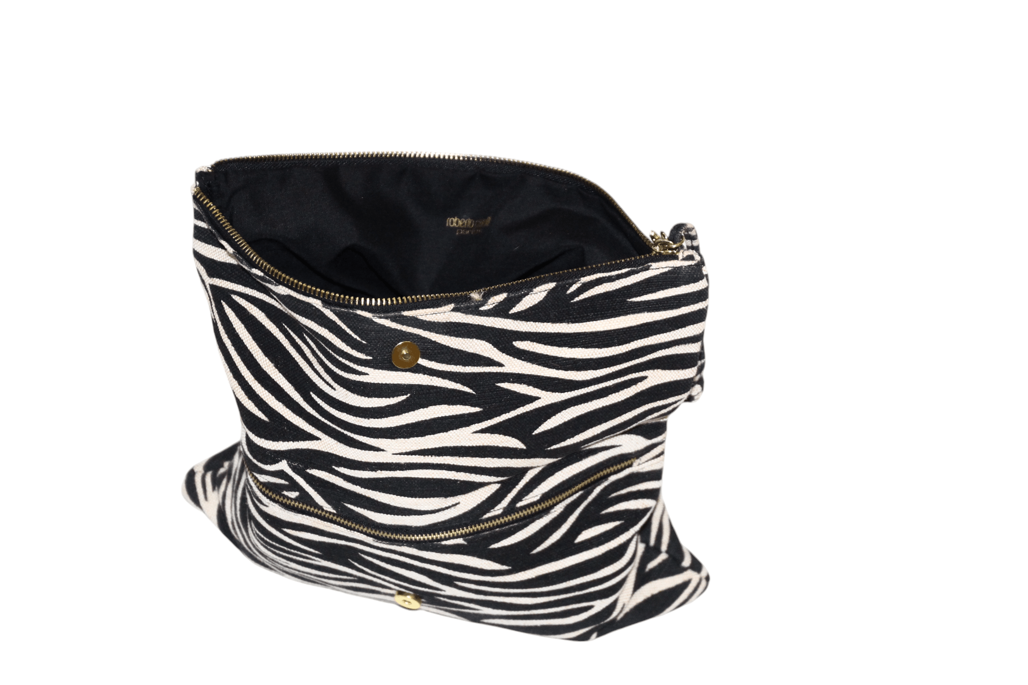 Roberto Cavalli Roberto Cavalli animal print linen-cotton woven clutch Size ONE SIZE - 7 Thumbnail