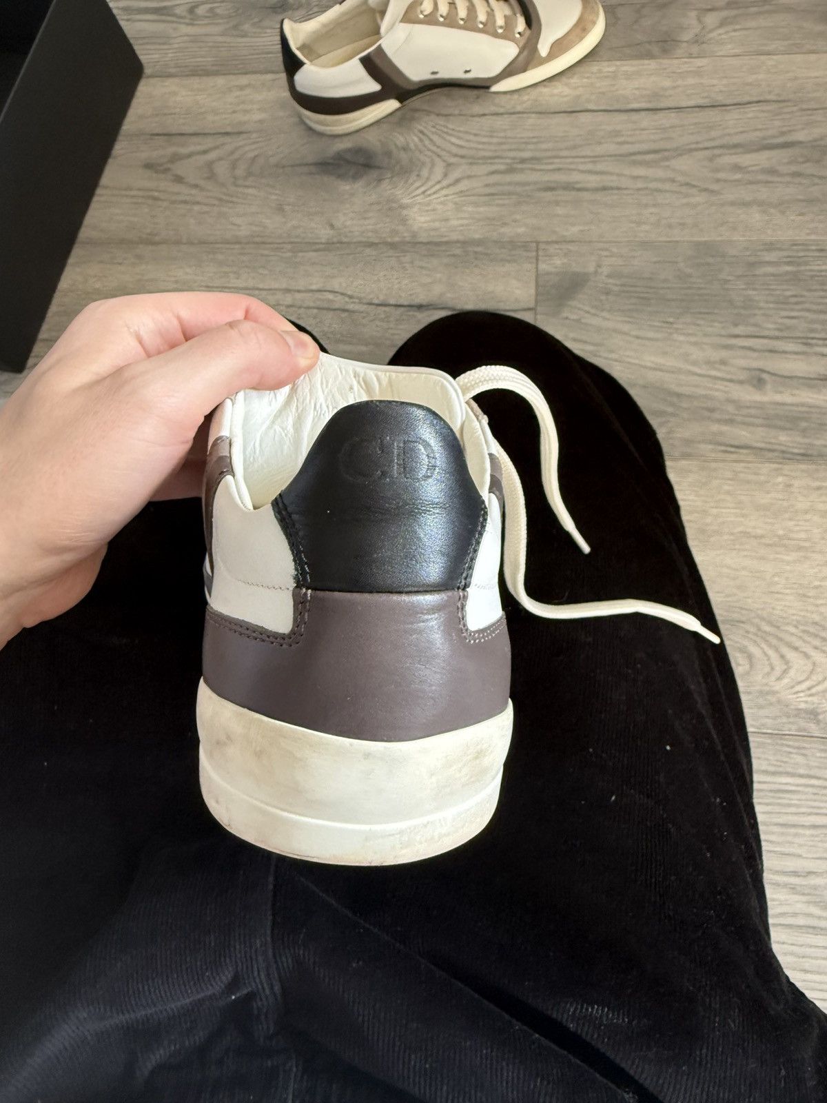 Dior White and Brown Leather Suede Low-Top Sneakers Size US 8 / EU 41 - 14 Thumbnail