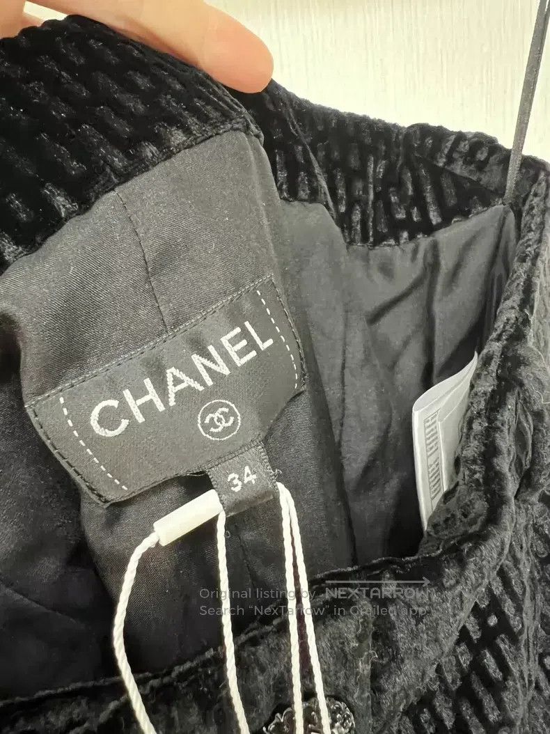 Chanel Chanel Embossed dark-printed trousers Size 42" / US 20 - 3 Thumbnail