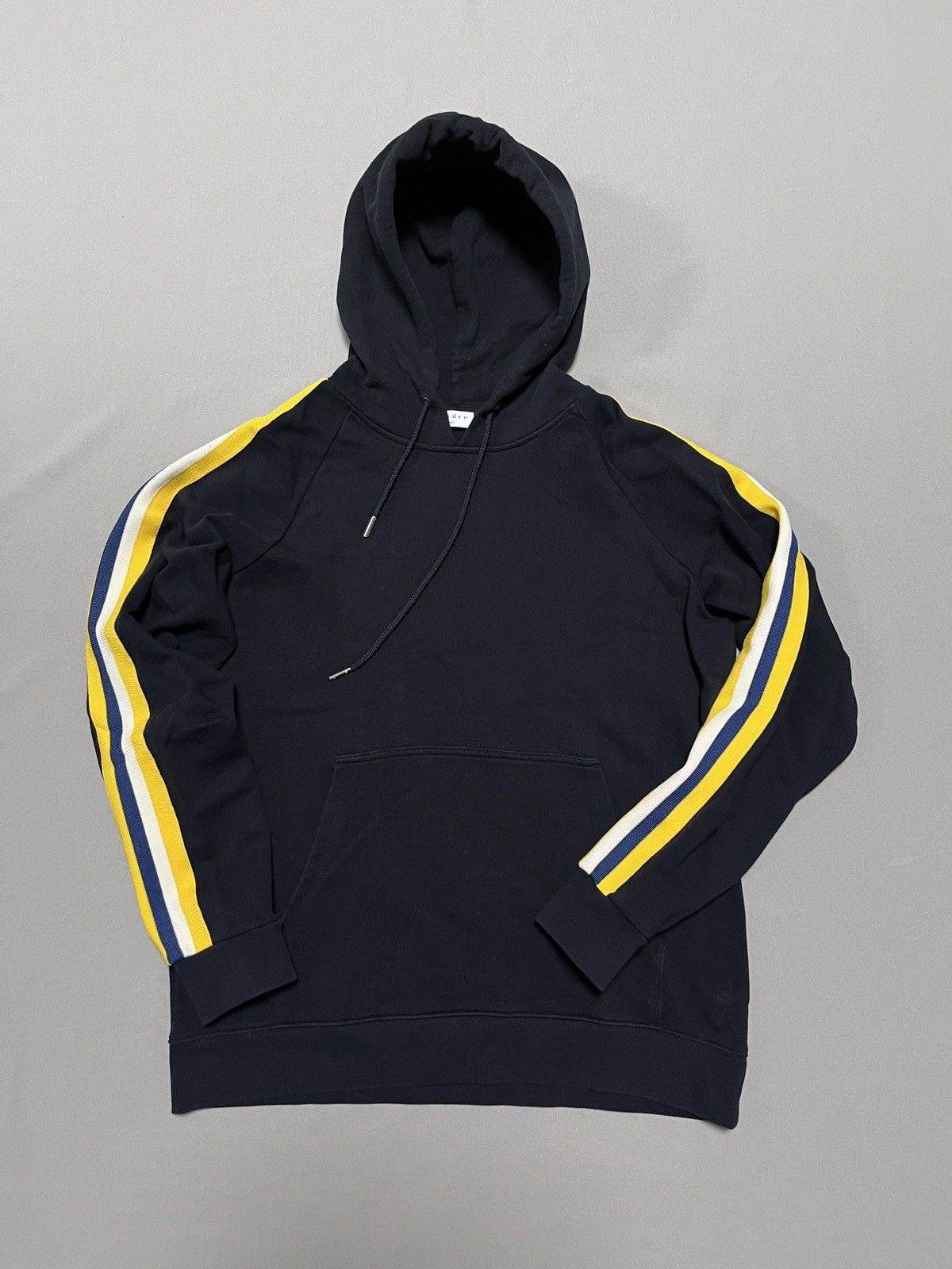 Sandro Sandro Heavy Black Hoodie With Striped Sleeves Size US M / EU 48-50 / 2 - 4 Thumbnail