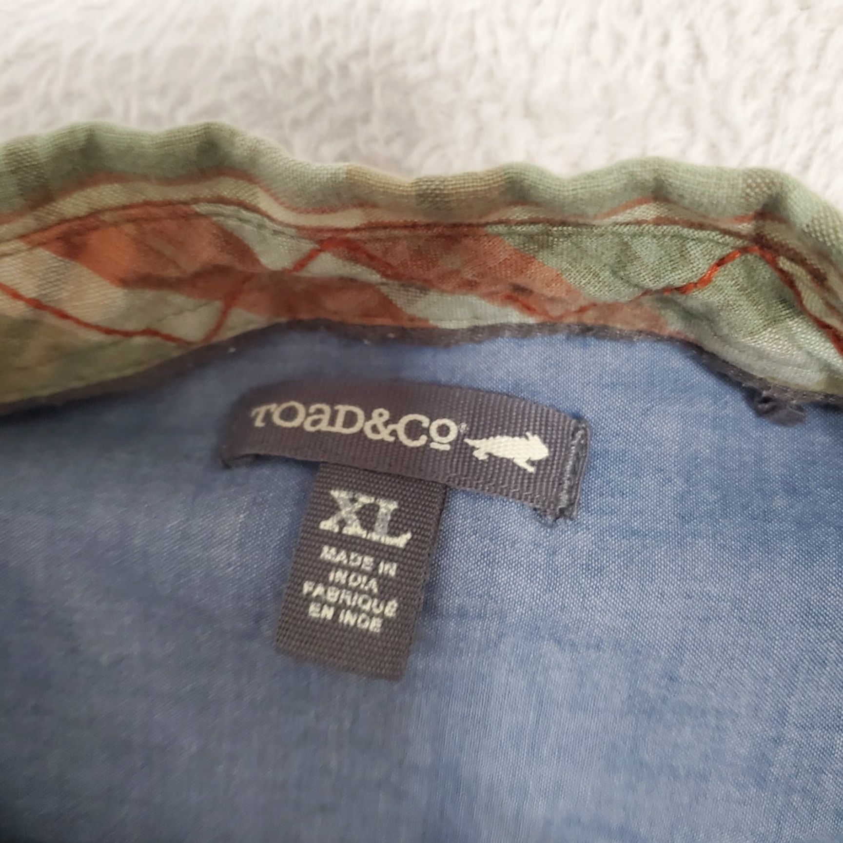 Toad&Co Toad & Co Shirt Men XL Green Orange Plaid Cotton Smythy Short Sleeve Button Down Size US XL / EU 56 / 4 - 3 Thumbnail