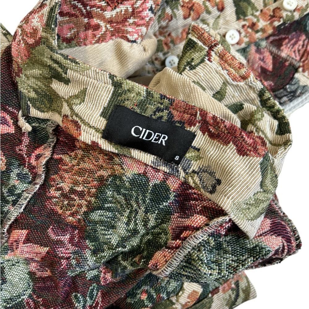 Designer CIDER Floral Mini Dress with Corduroy Sleeves Size S / US 4 / IT 40 - 7 Thumbnail