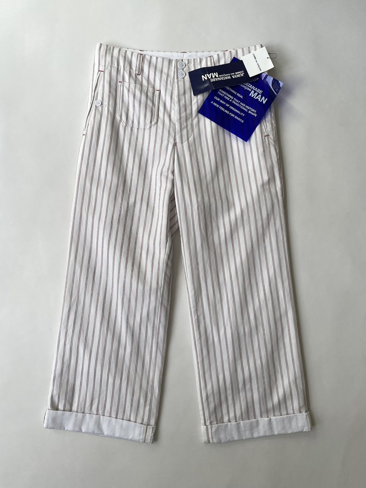 Comme des Garcons S/S 08 Cropped Striped Leg Utility Trousers Size US 32 / EU 48 - 1 Thumbnail