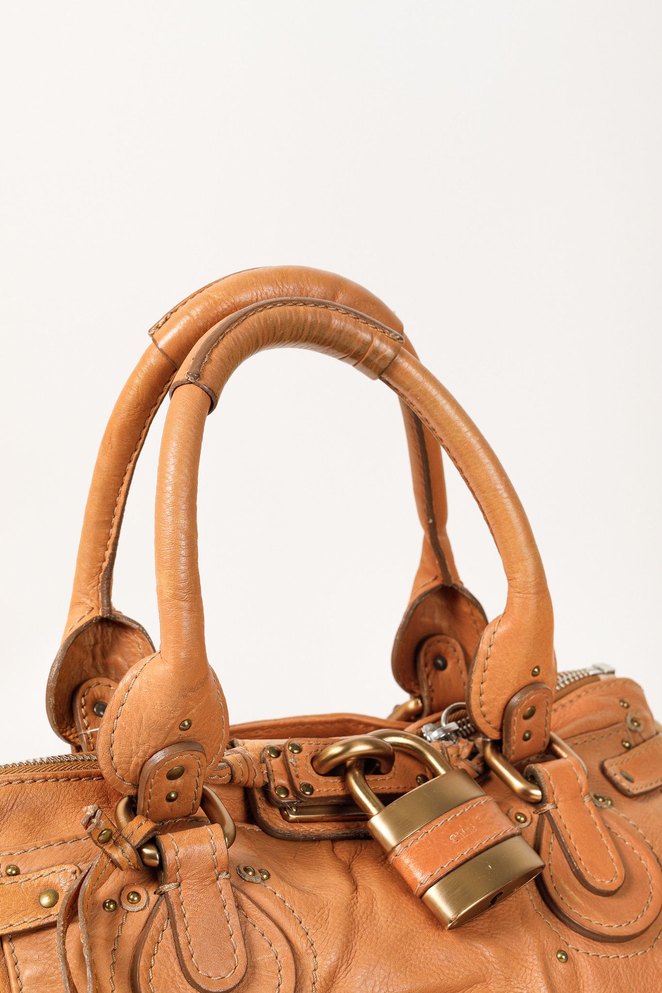 Chloe Chloe Paddington Giant Padlock Caramel Leather Bag Size ONE SIZE - 6 Thumbnail