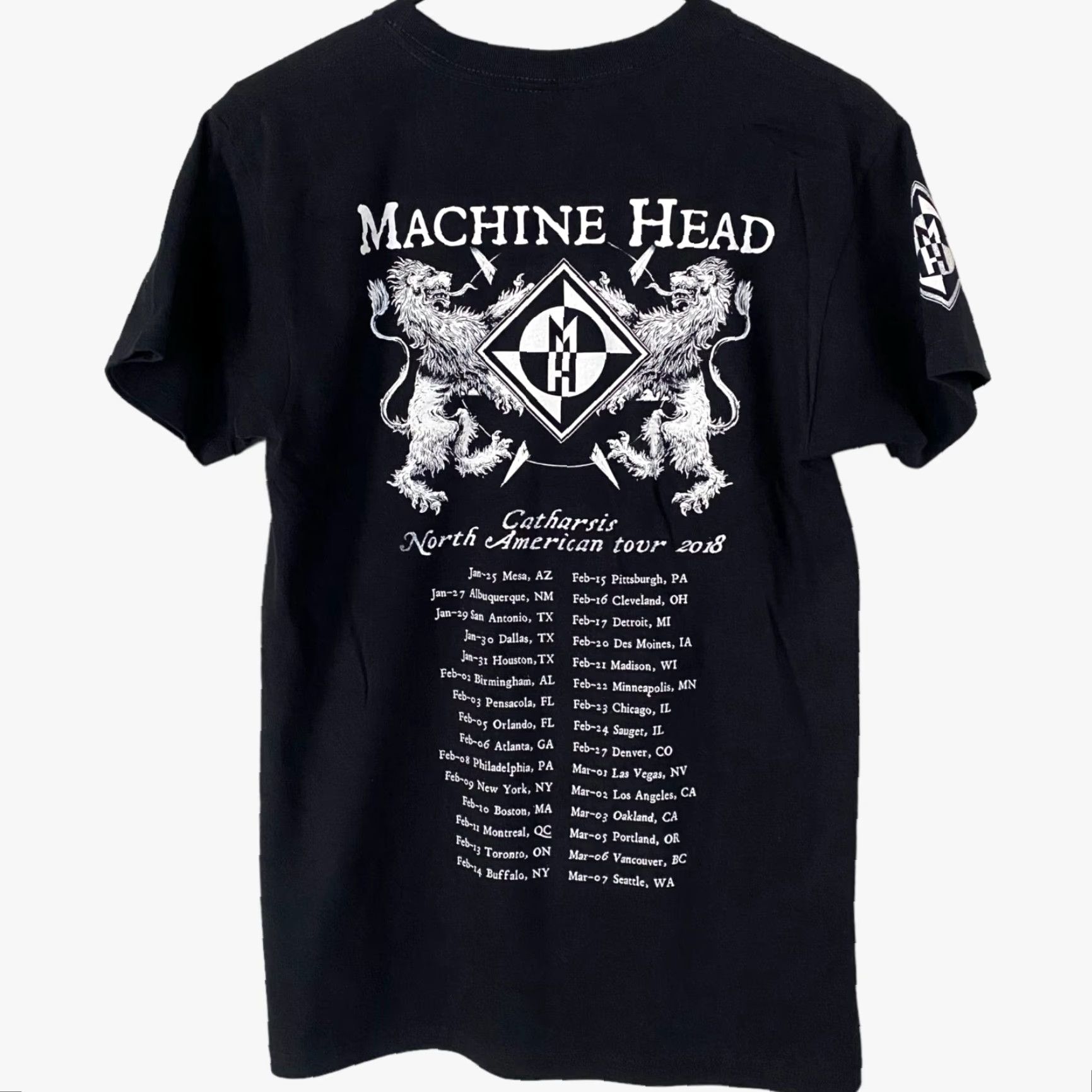 Vintage VINTAGE Machine Head Catharsis Tour T-Shirt Mens Small Black Graphic Heavy Metal Rock Tee Size US S / EU 44-46 / 1 - 4 Thumbnail