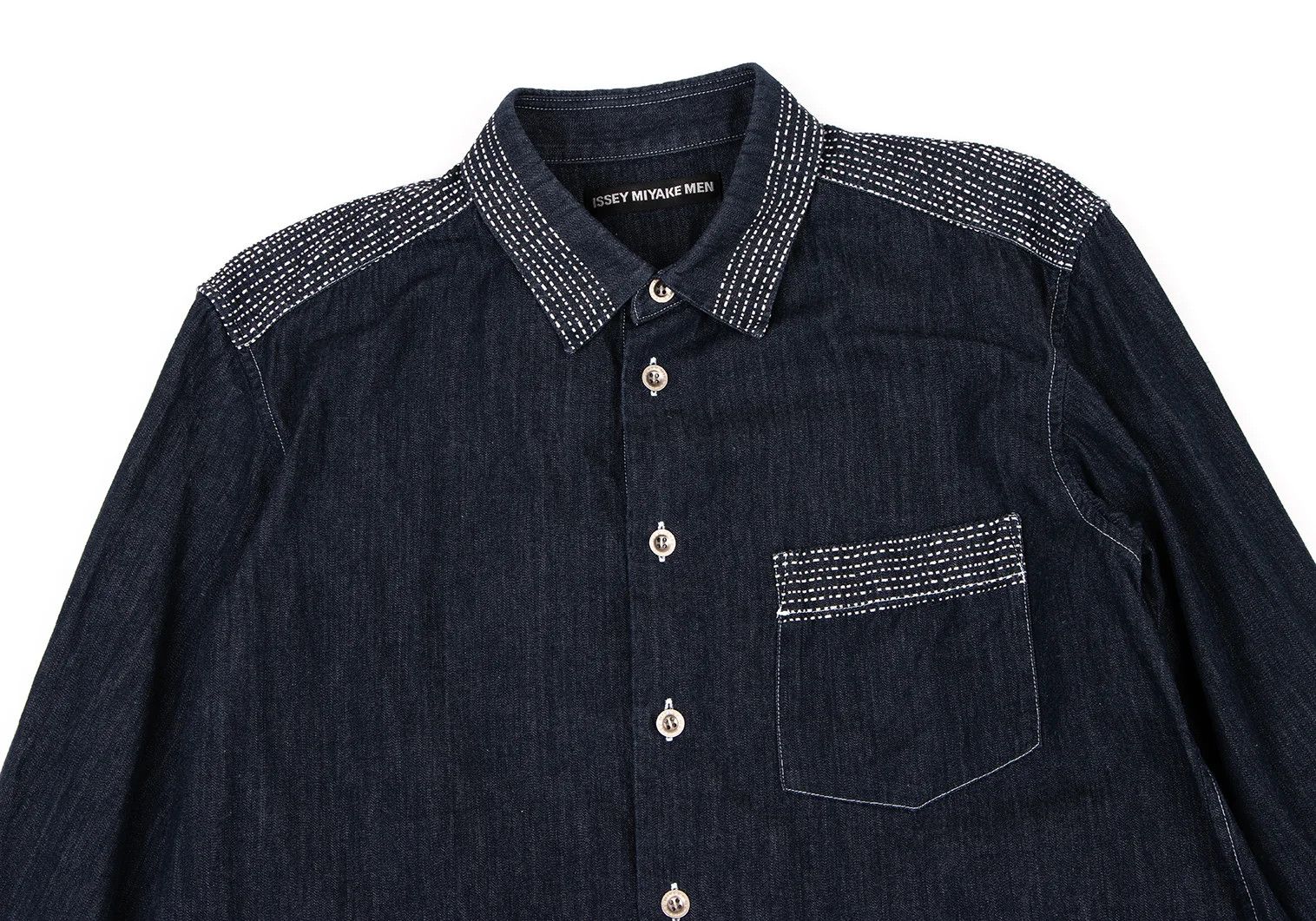 Issey Miyake Cotton Stitch Denim Shirt in Indigo Size US S / EU 44-46 / 1 - 2 Thumbnail