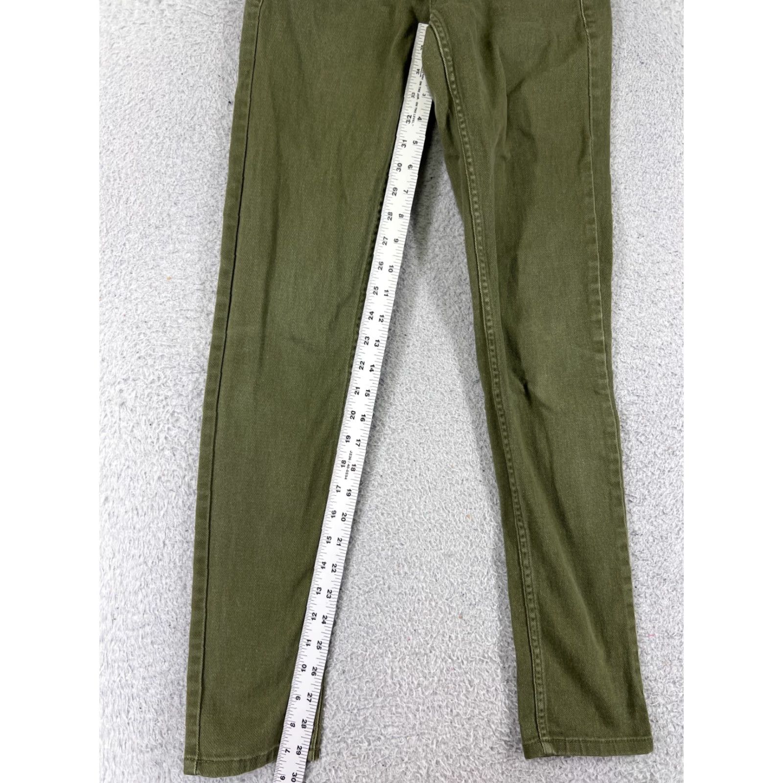 Vintage Arizona Jeans Women Green Skinny 0 Ultra Low Rise Cotton Blend 23x29 Denim 5-Pocket Design Regular Inseam 29 in Size 25" / US 0 / IT 36 - 7 Thumbnail