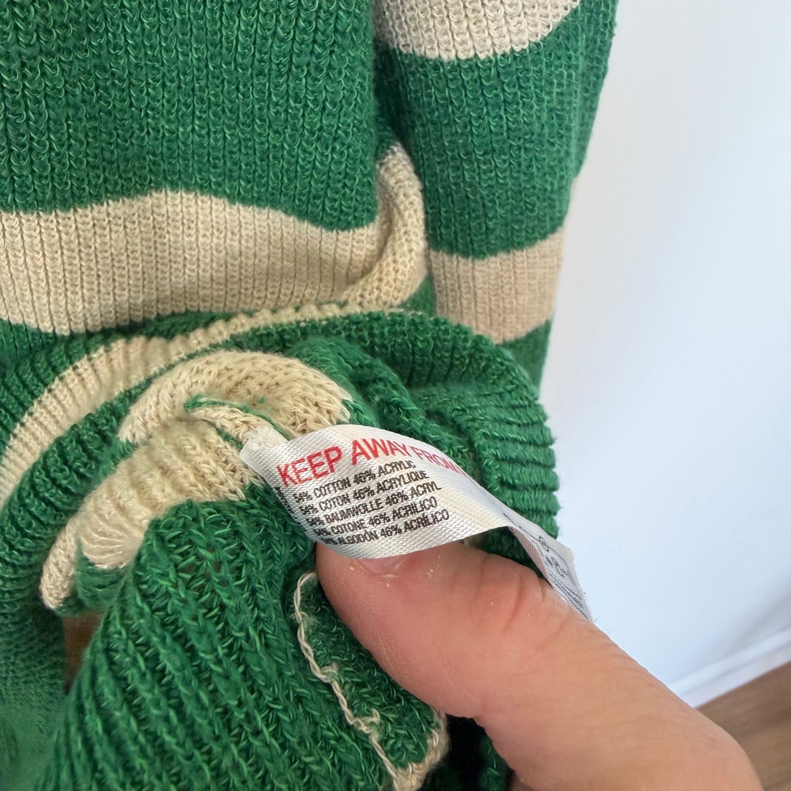 Free People Free People Beach Malibu Surf Green Striped Sweater Sz M Size M / US 6-8 / IT 42-44 - 4 Thumbnail