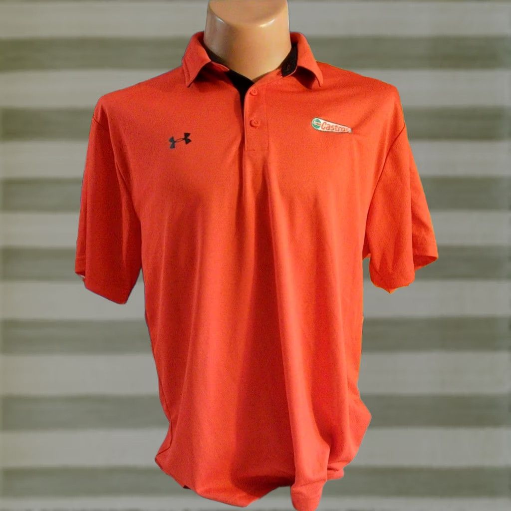 Under Armour Under Armour Racing Polo Shirt Men 2XL Red Casual Car Sports Castrol Embroidered着 Size US XXL / EU 58 / 5 - 1 Thumbnail
