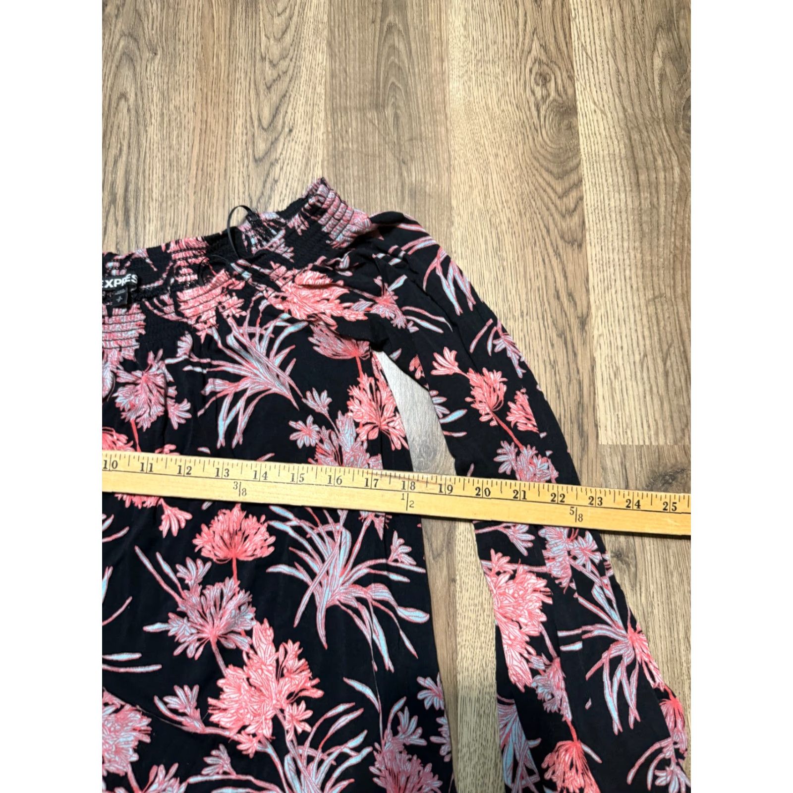 Express VINTAGE? Express Blouse, Women's Size Small, Black Pink Green Floral Long Sleeve Shirt Size S / US 4 / IT 40 - 6 Thumbnail