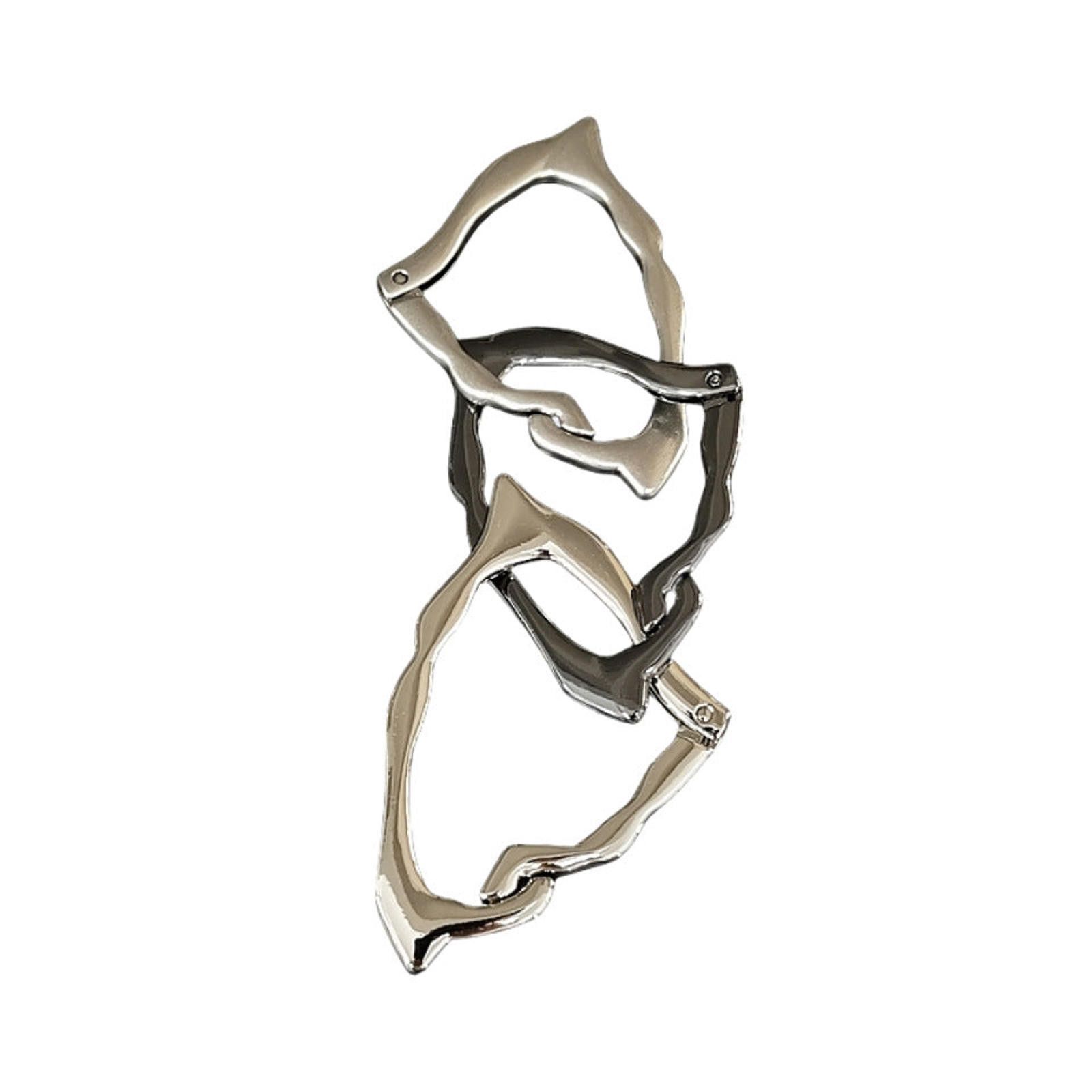 Jewelry Black and Silver Modern Chain Link Keychain Size ONE SIZE - 5 Thumbnail