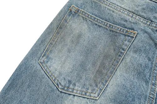Japanese Brand Kawamura x Min Mud Dyed Washed Hole Blue Baggy Jeans Size US 35 - 7 Thumbnail