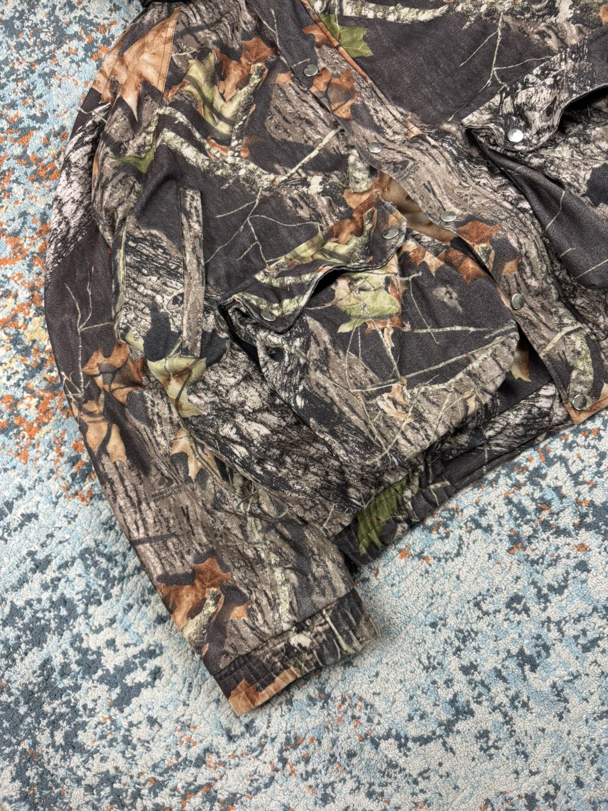 Mossy Oaks × Realtree × Vintage Vintage 90s Mossy Oak print boxy cargo booded hunting jacket Size US L / EU 52-54 / 3 - 7 Thumbnail