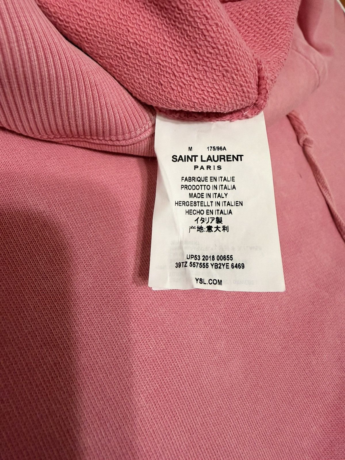 Saint Laurent Paris Saint Laurent Rive Gauche Distressed Pink Hoodie Size US M / EU 48-50 / 2 - 7 Thumbnail