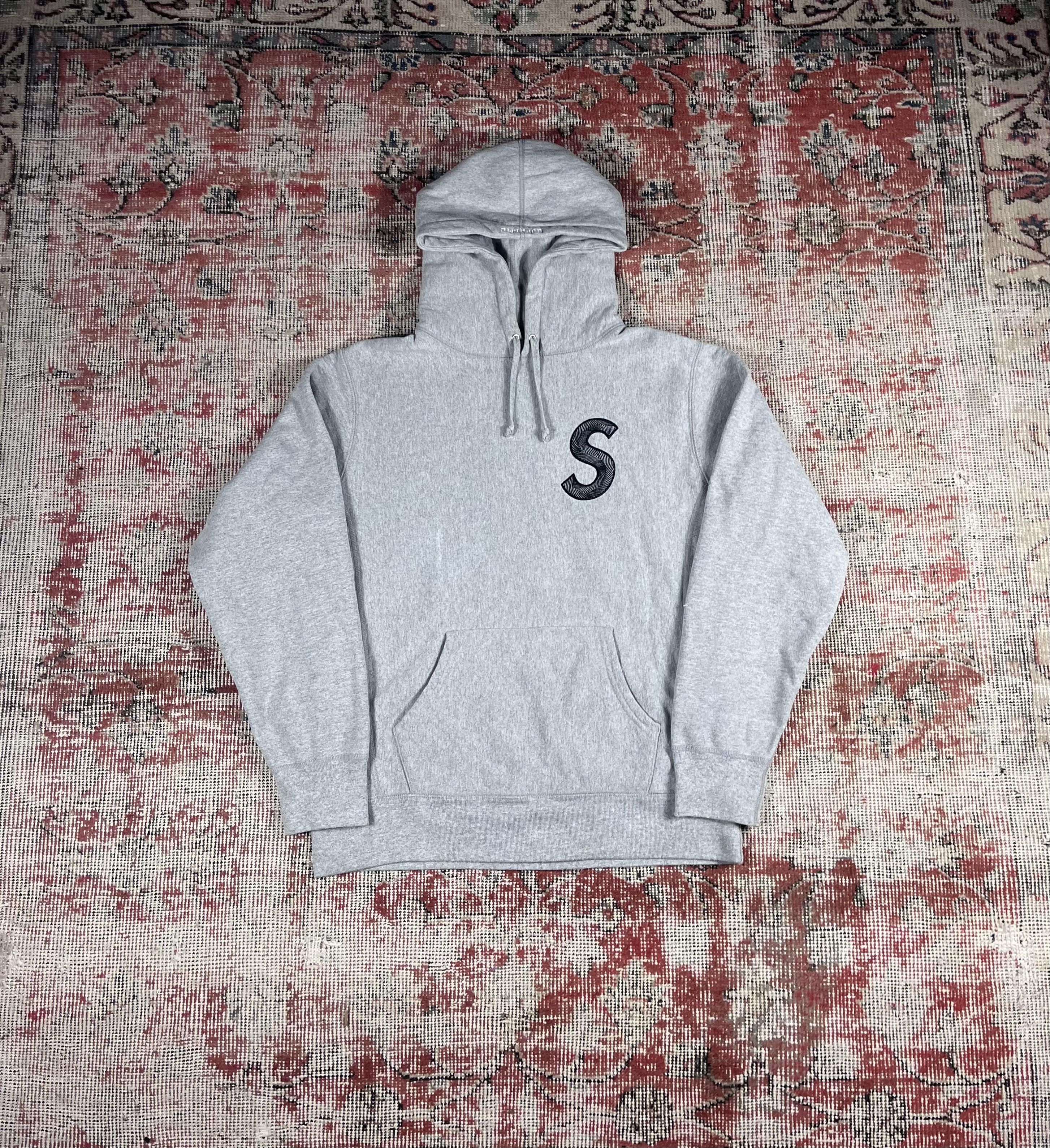 image of Supreme "s" Hoodie in Heather Grey, Men's (Size Large)