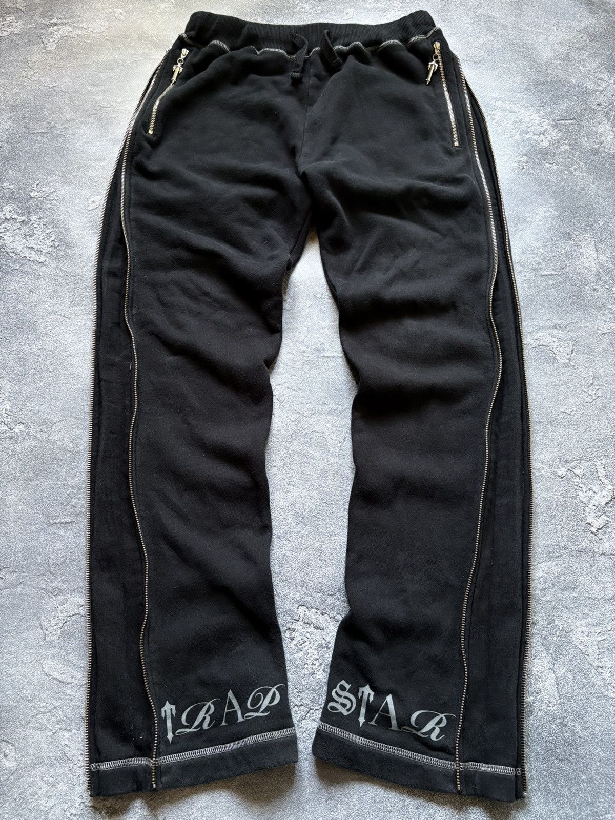 Trapstar London Trapstar London Drill Y2K Script Logo Zippered Sweatpants Size 27" / US 4 / IT 40 - 2 Thumbnail