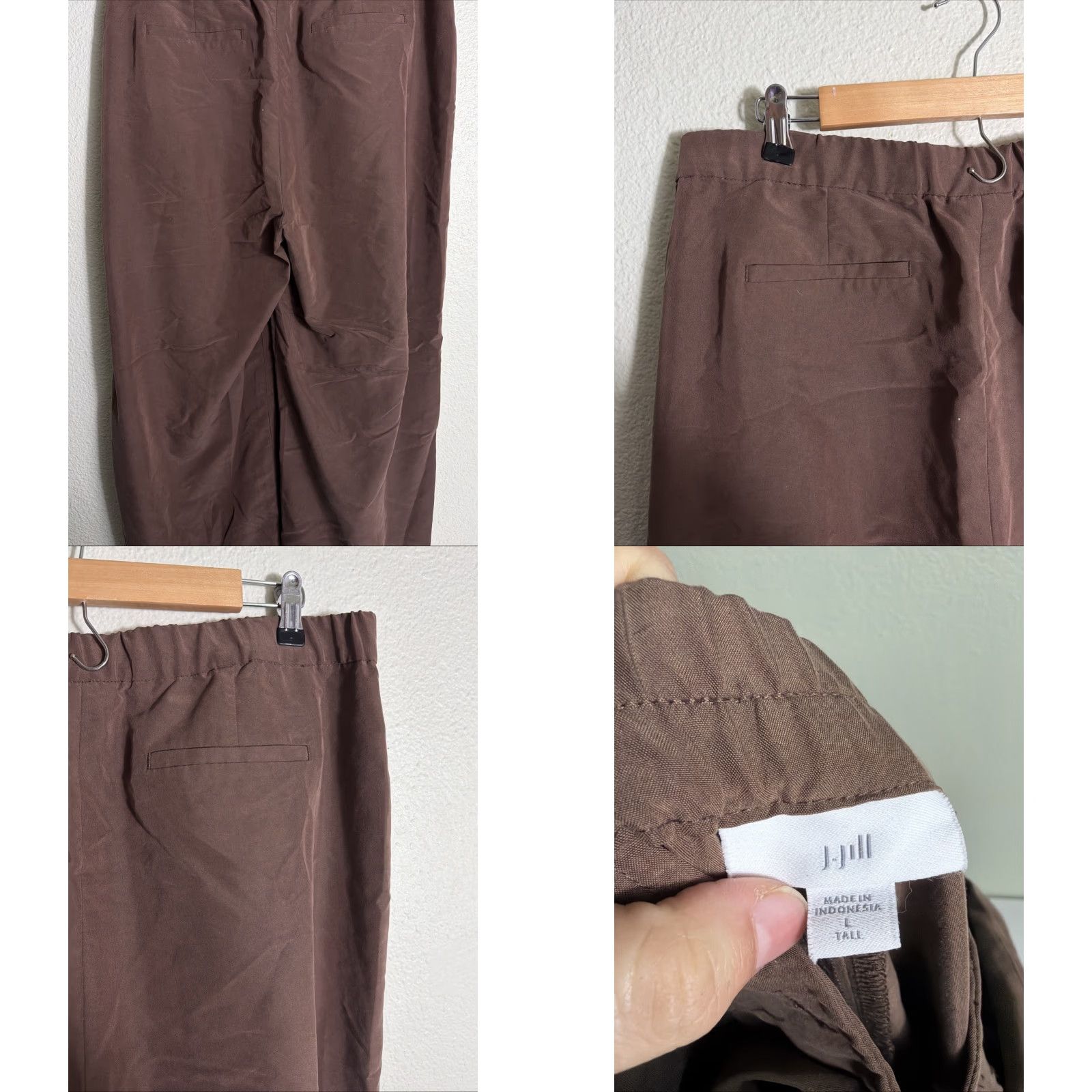 J. Jill J. Jill Womens Pants Chino Wide-Leg Brown Modal Size L Side Zip Womens Brown Wide-Leg Pant 36x28 12.5” Leg Size 36" / US 14 / IT 50 - 9 Thumbnail