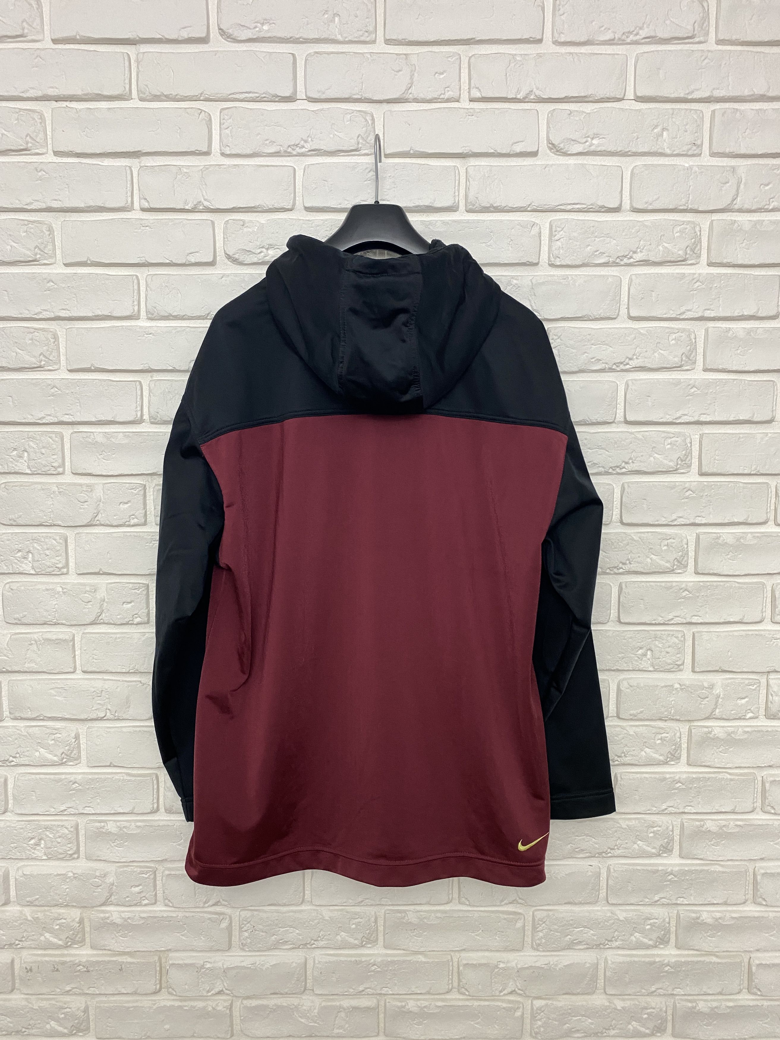 Vintage Vintage Men's Nike Hoodie Center Logo Burgundy Black Size L Size US L / EU 52-54 / 3 - 8 Thumbnail