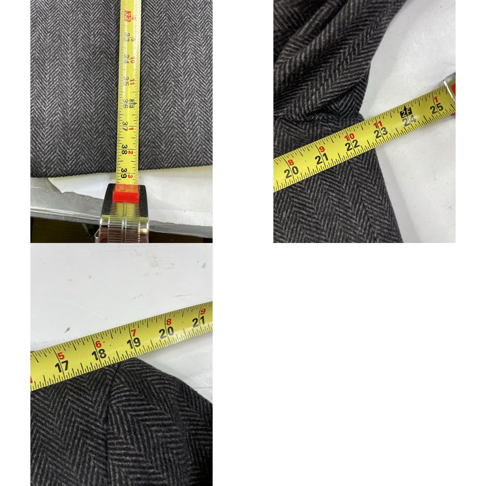 Saks Fifth Avenue VINTAGE Saks Fifth Avenue 100% Cashmere Mens 40R Long Herringbone Overcoat Gray Jacket Size US XXS / EU 40 - 8 Thumbnail