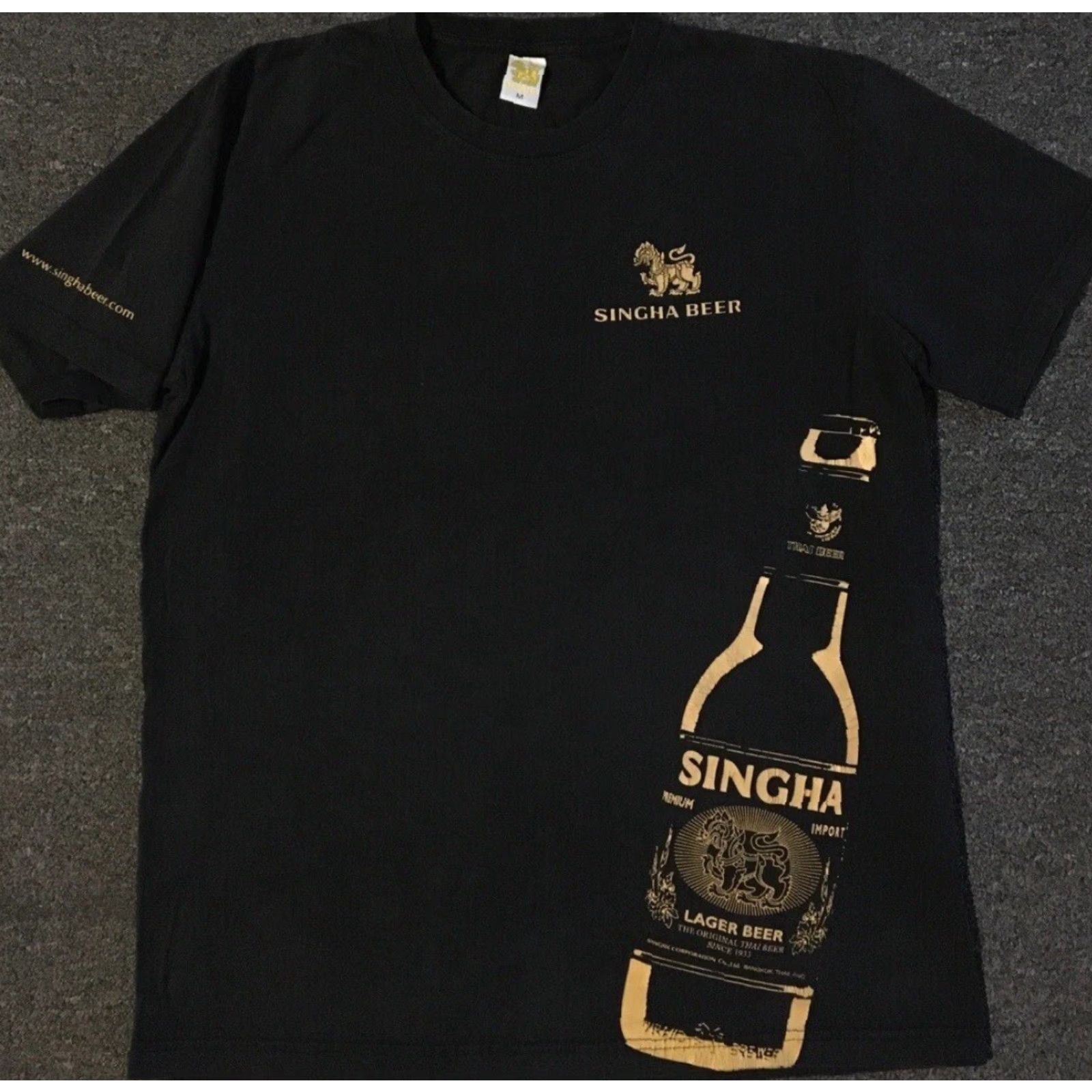 Vintage Vtg Singha Beer Faded All Over Print Shirt M Thailand Bar Drinking Lion Art Grunge 90s Y2K Size US M / EU 48-50 / 2 - 2 Thumbnail